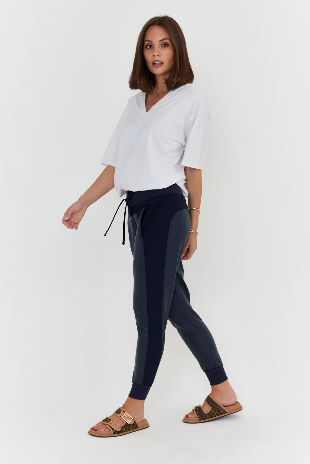 JOEY Pants Vegan Leather Navy - Image 7