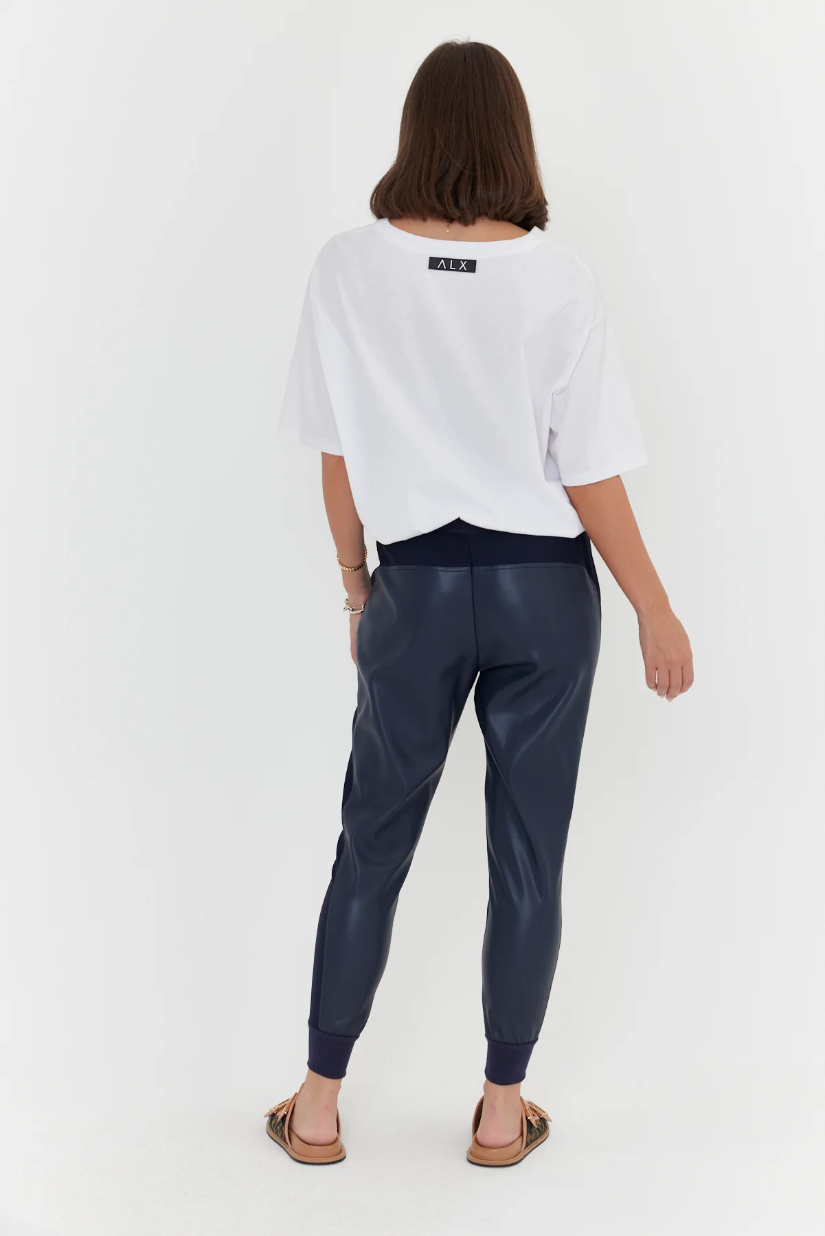 JOEY Pants Vegan Leather Navy - Image 8