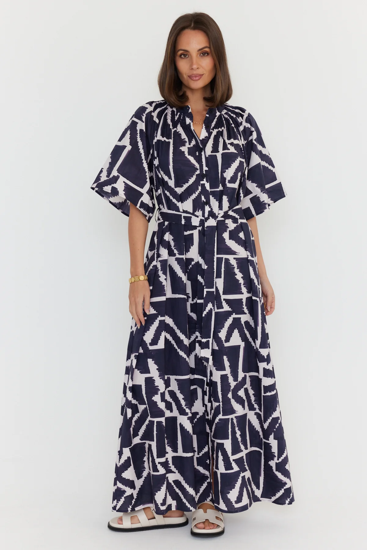 KITTO Dress Navy Geo Print - Image 7