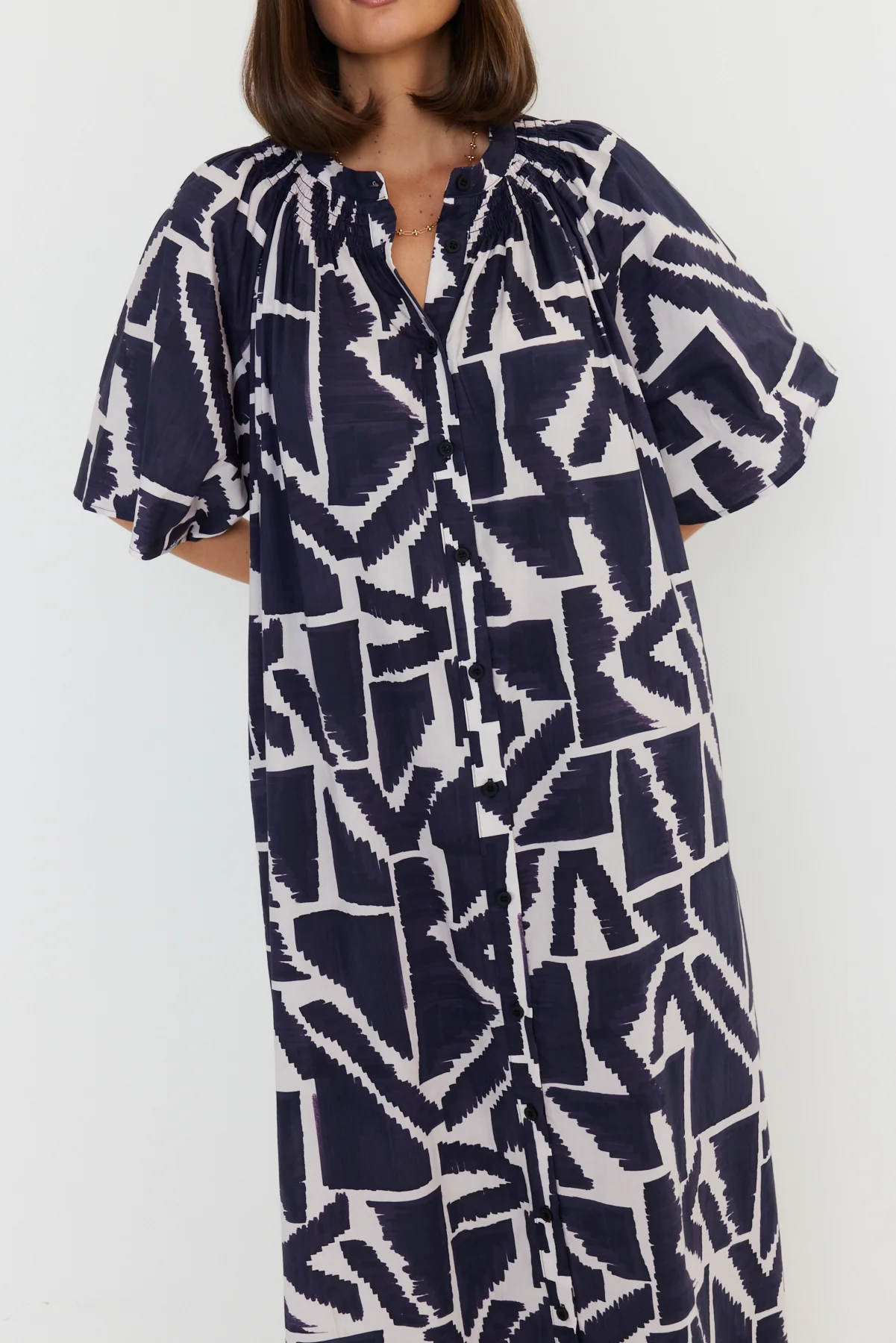 KITTO Dress Navy Geo Print - Image 8