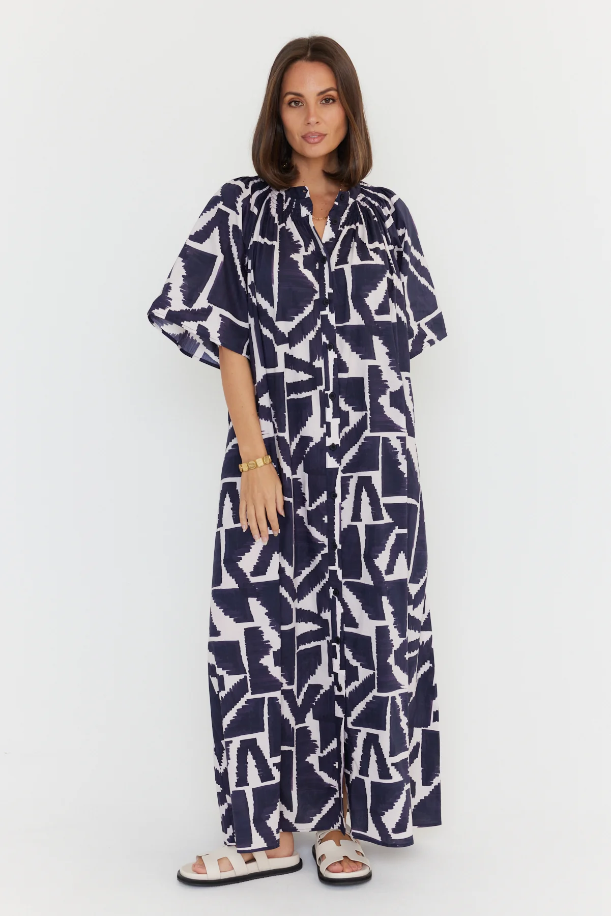 KITTO Dress Navy Geo Print - Image 9