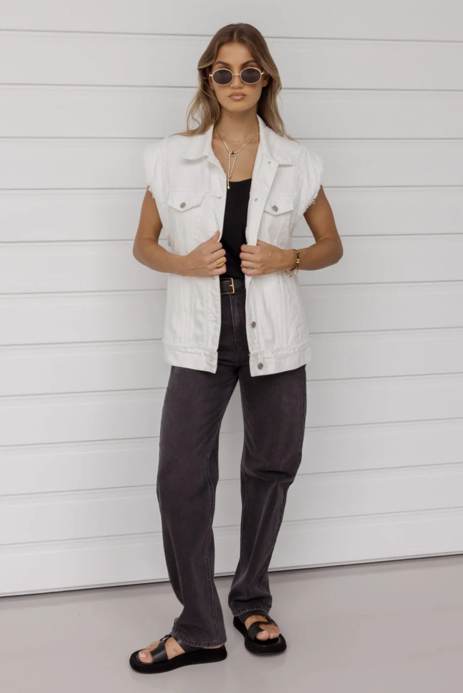 KOZET Vest White Denim - Image 3
