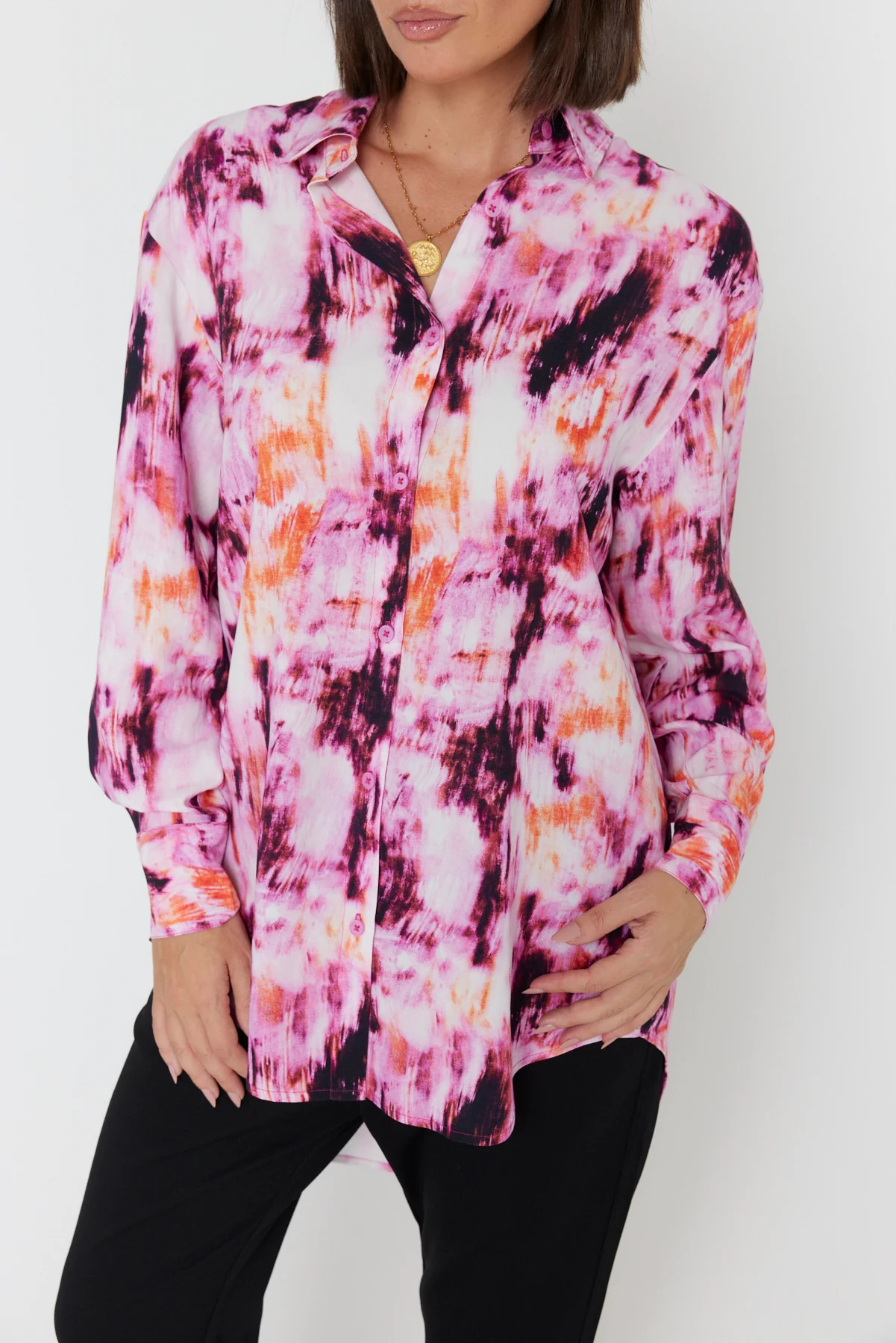 KRISTOS Shirt Pink Textured Print - Image 11