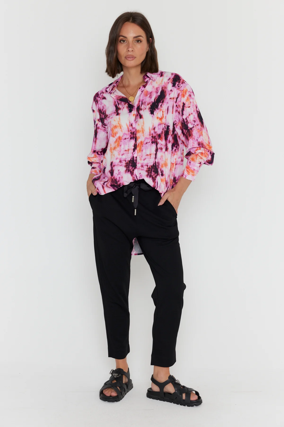 KRISTOS Shirt Pink Textured Print - Image 12