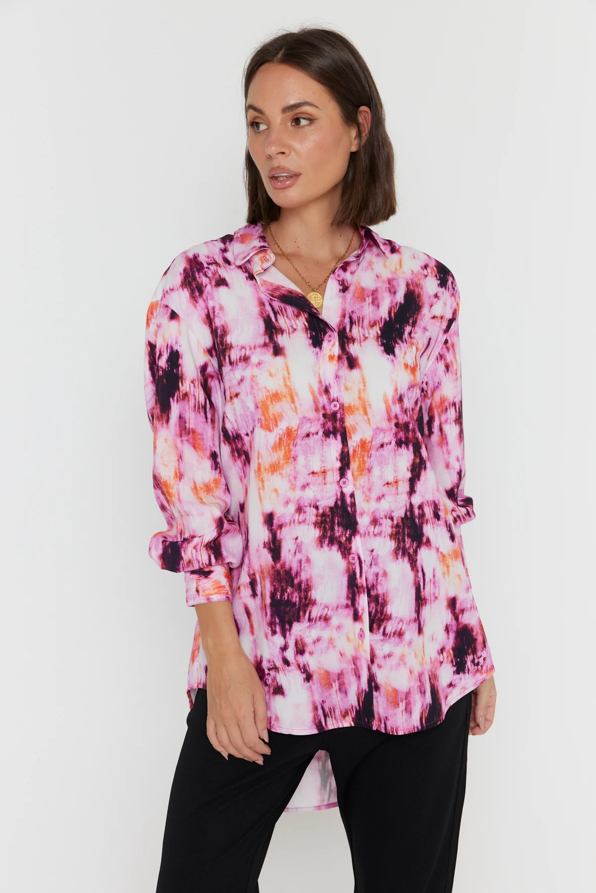 KRISTOS Shirt Pink Textured Print - Image 9