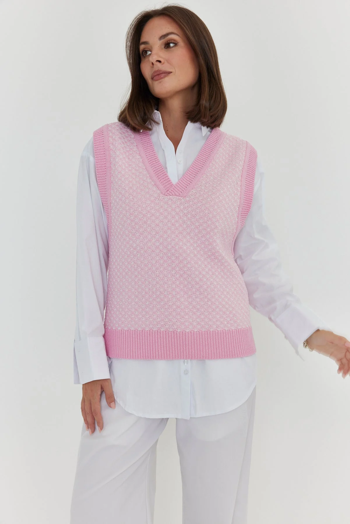 LULA Knit Vest Pink - Image 6