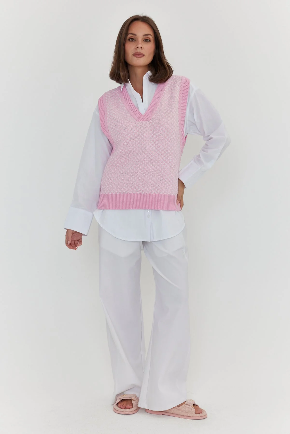 LULA Knit Vest Pink - Image 7