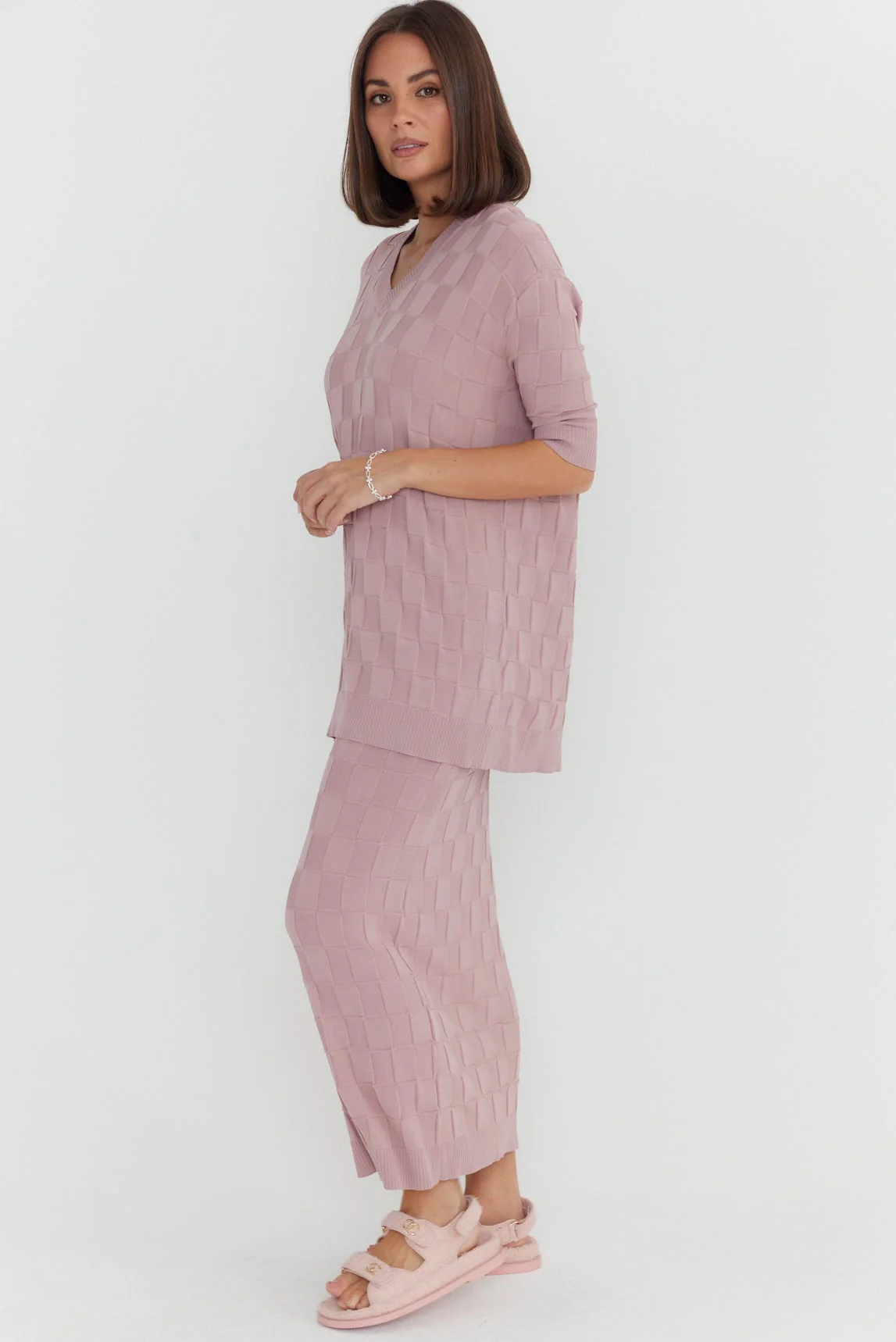 LUX V Knit Top Dusty Pink - Image 10
