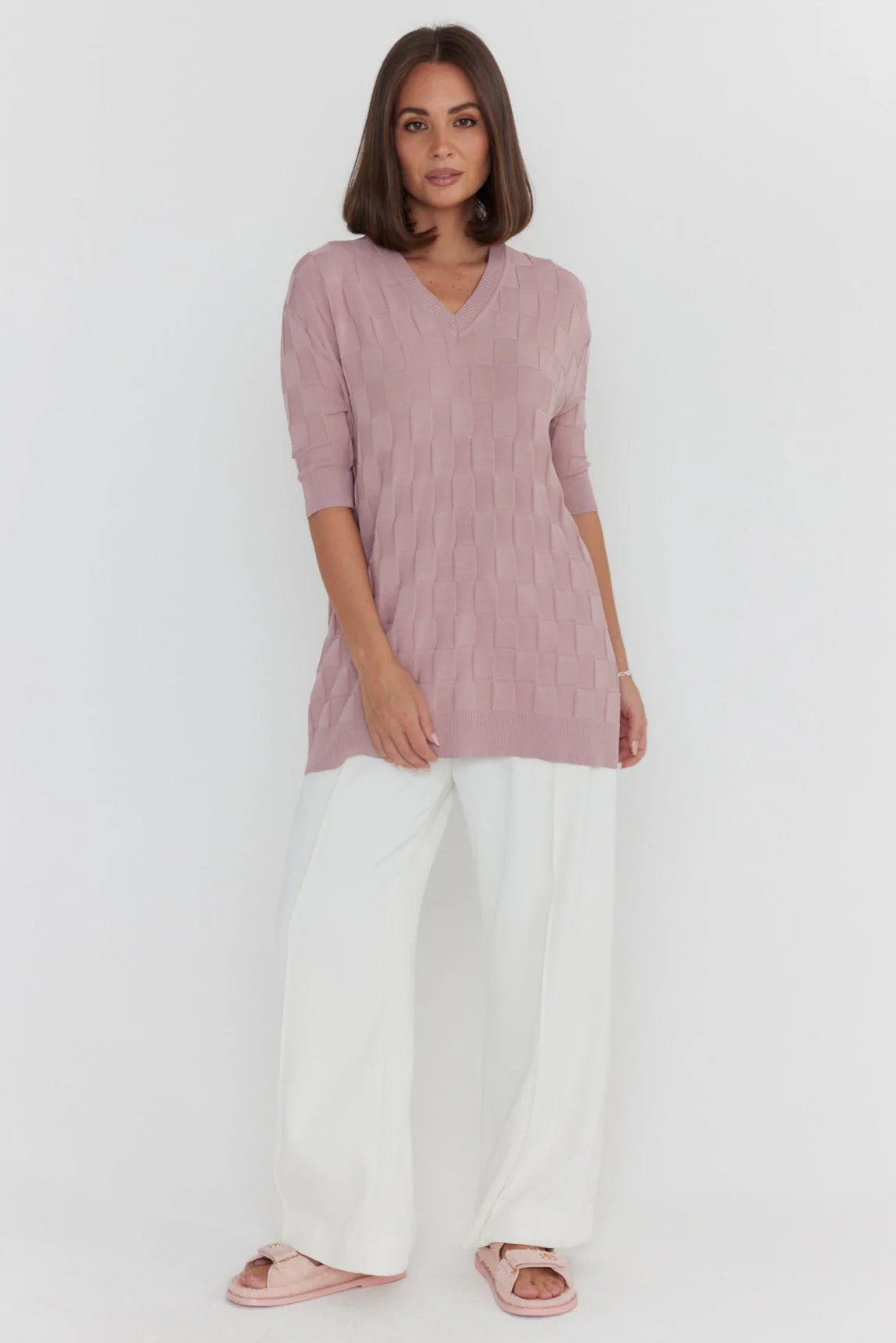 LUX V Knit Top Dusty Pink - Image 7