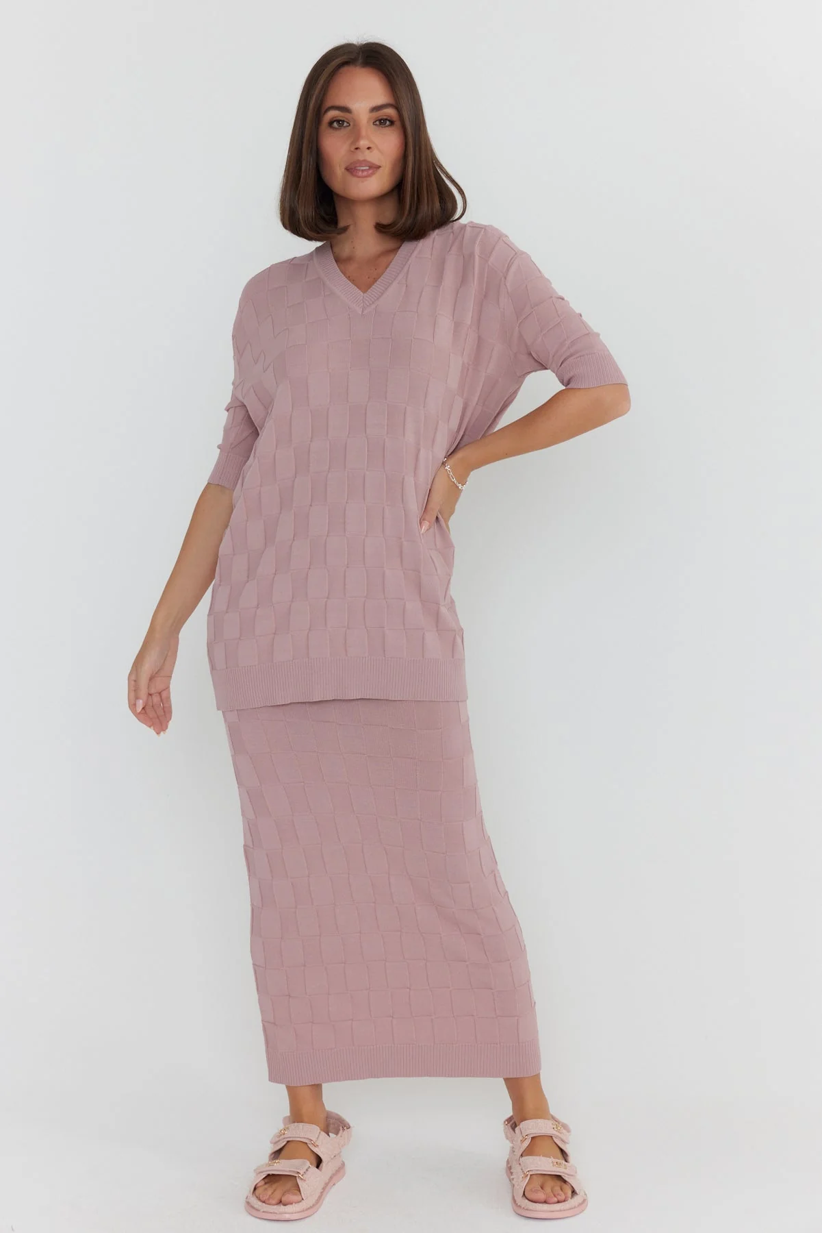 LUX V Knit Top Dusty Pink - Image 8