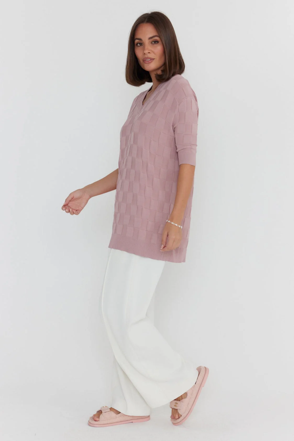 LUX V Knit Top Dusty Pink - Image 9