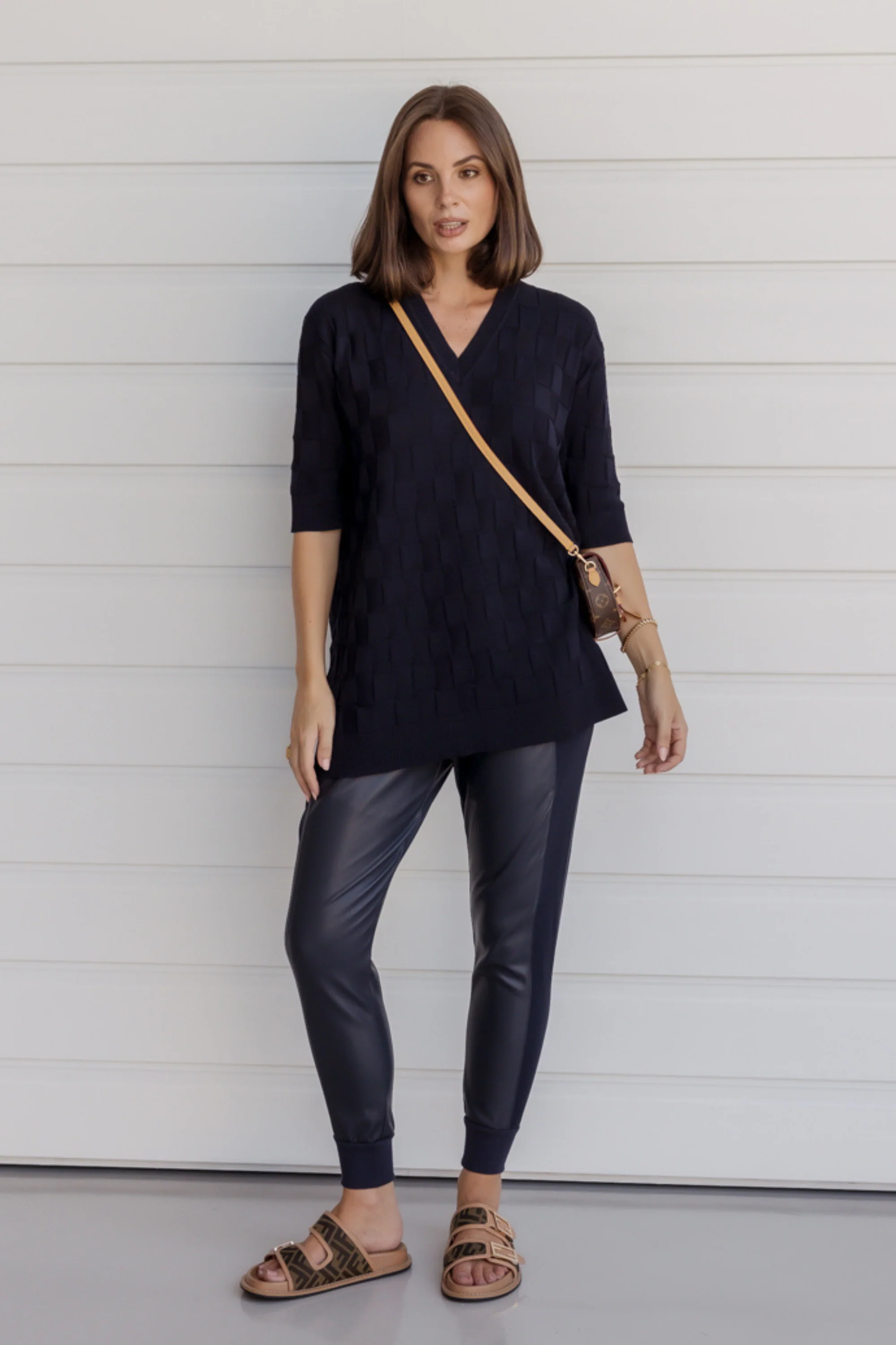 LUX V Knit Top Navy - Image 4