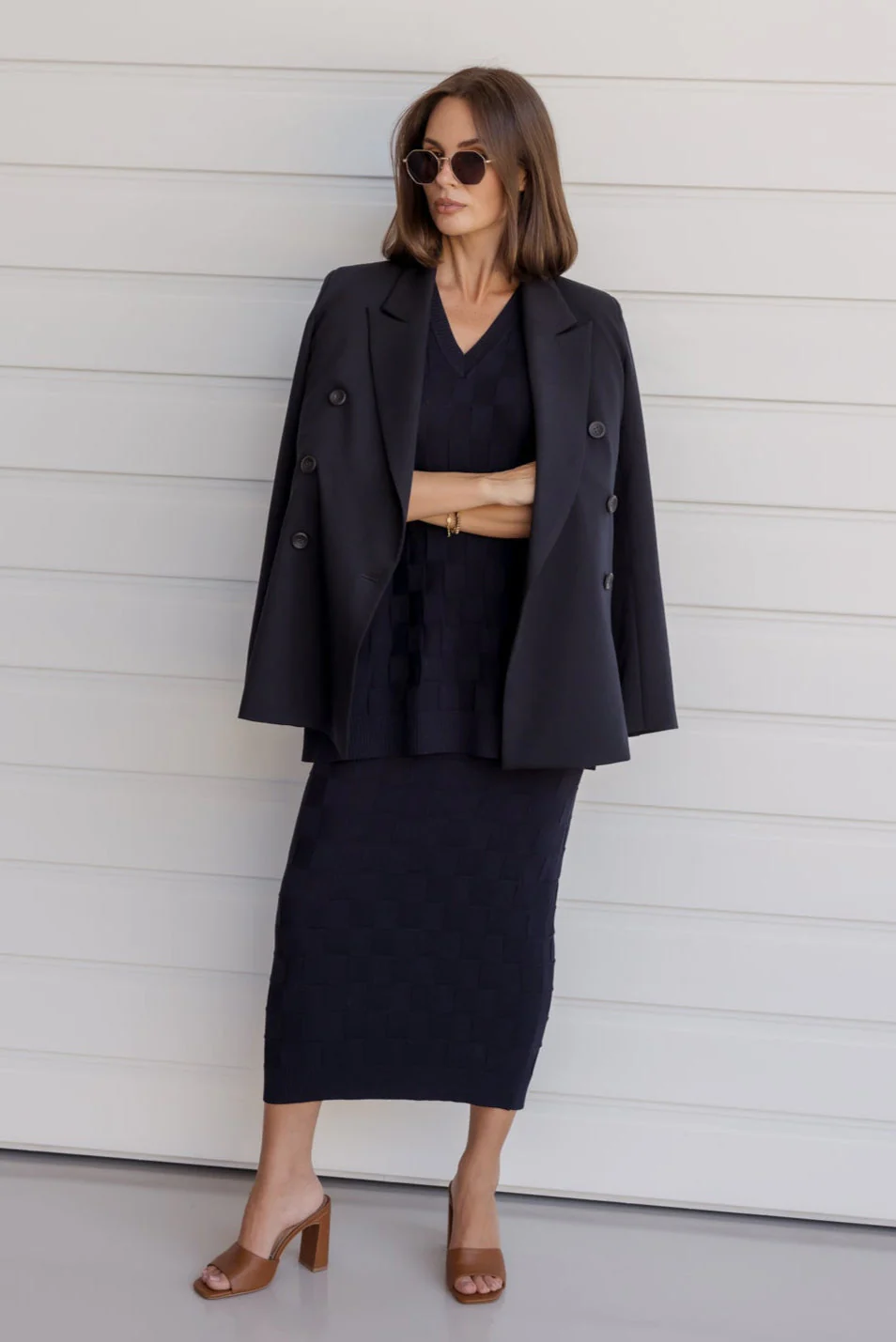 LUX V Knit Top Navy - Image 5
