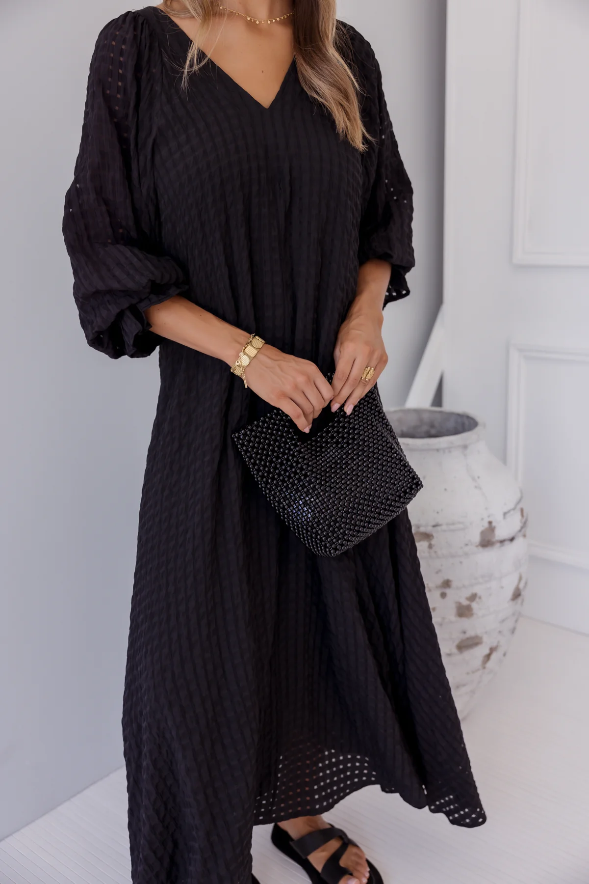 MADERO Dress Chequer Black - Image 3