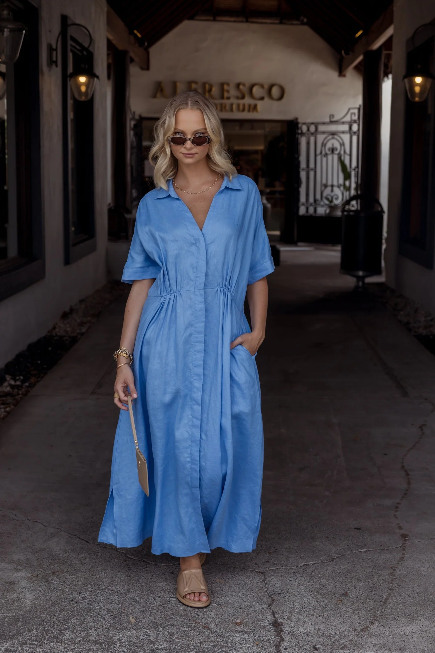 MAKILA Dress Cornflour Blue - Image 2