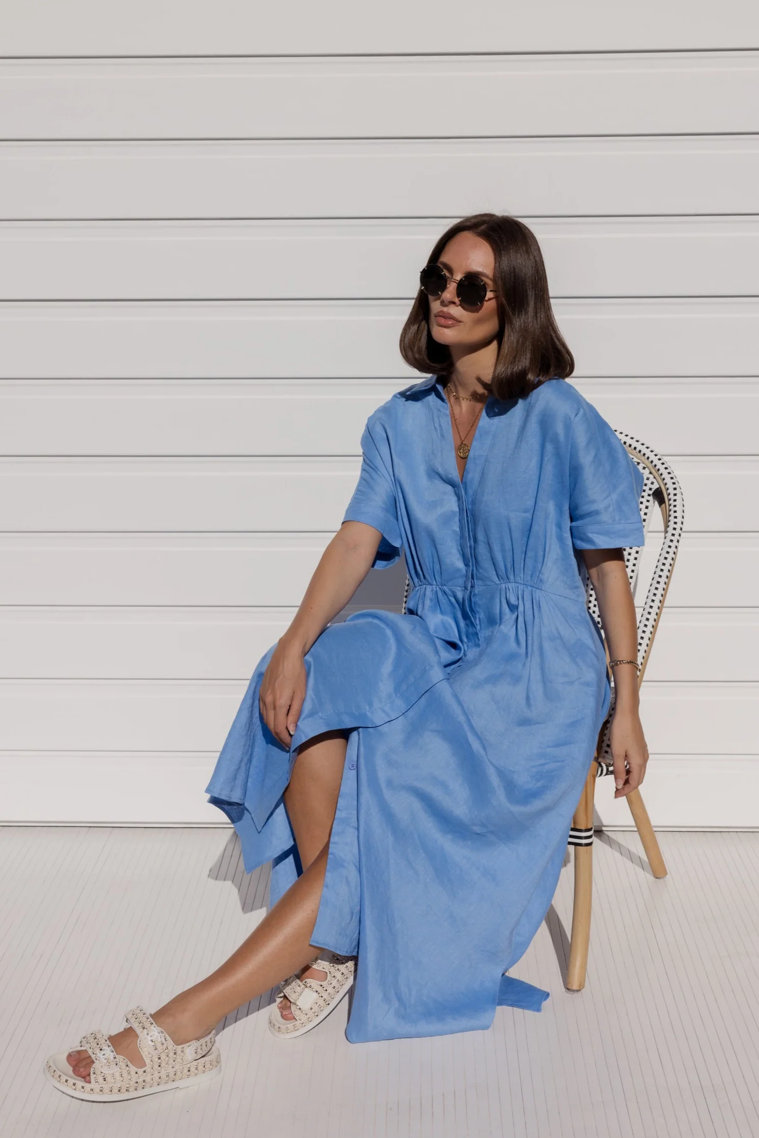 MAKILA Dress Cornflour Blue - Image 6