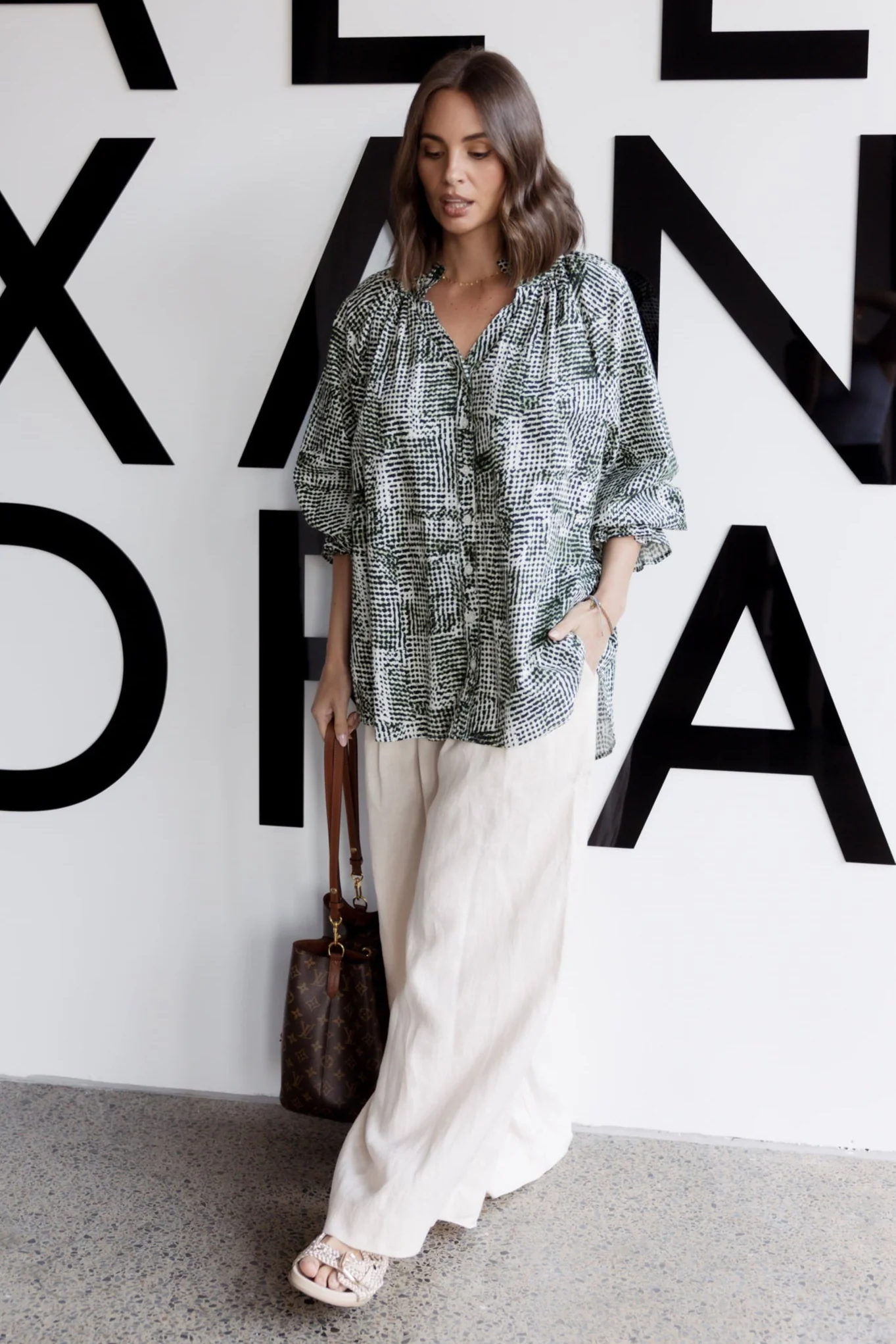 MEEKA Blouse Emerald Textured Print - Image 3