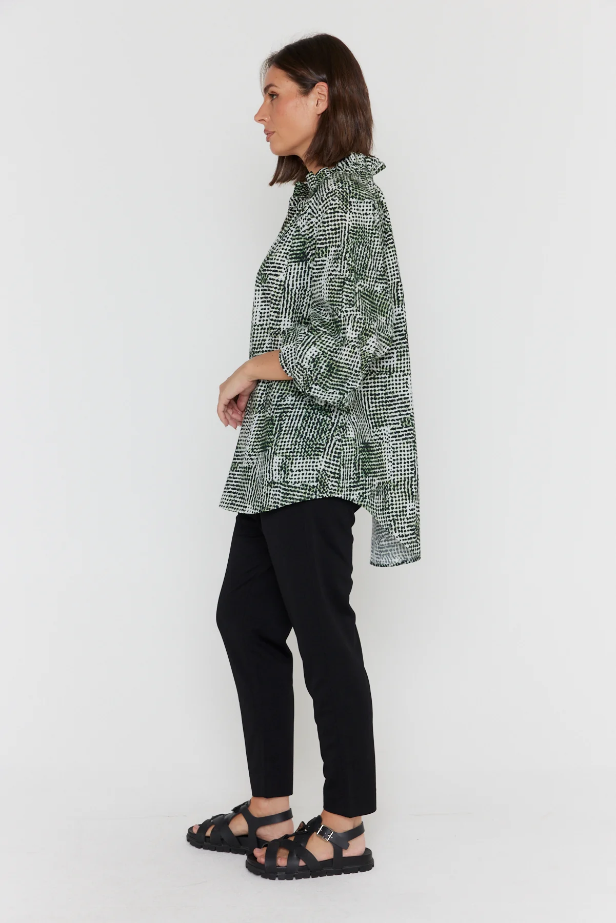 MEEKA Blouse Emerald Textured Print - Image 8