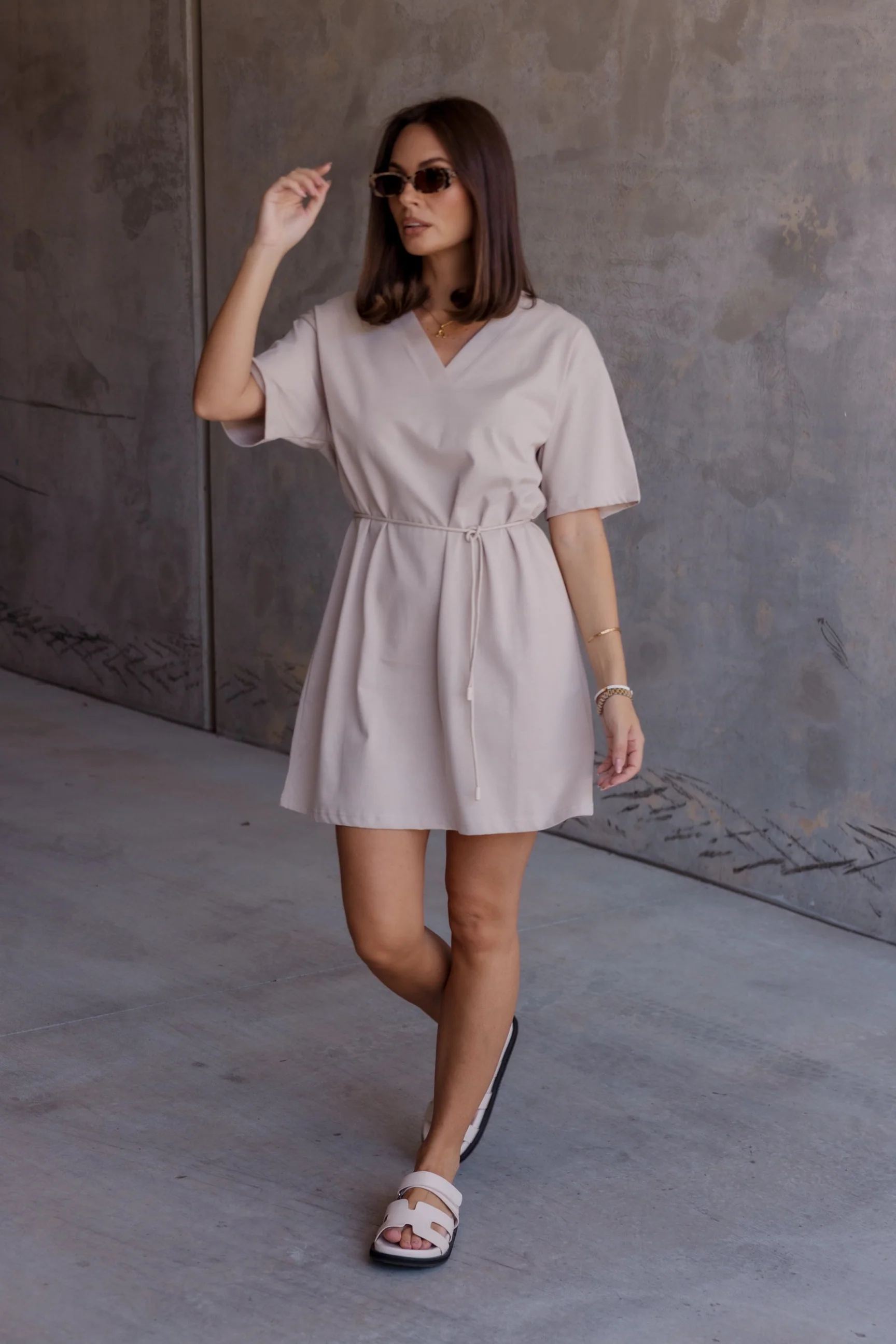 NIX Mini Dress Stone - Image 3