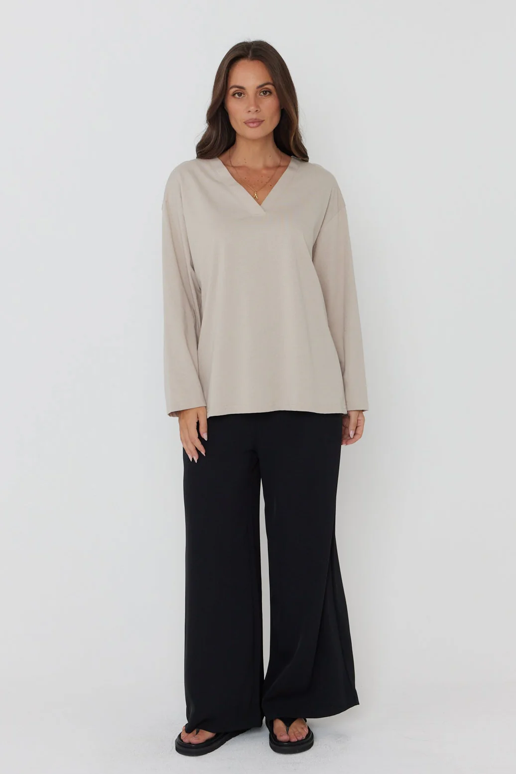 NIX V Long Sleeve Top Stone - Image 5