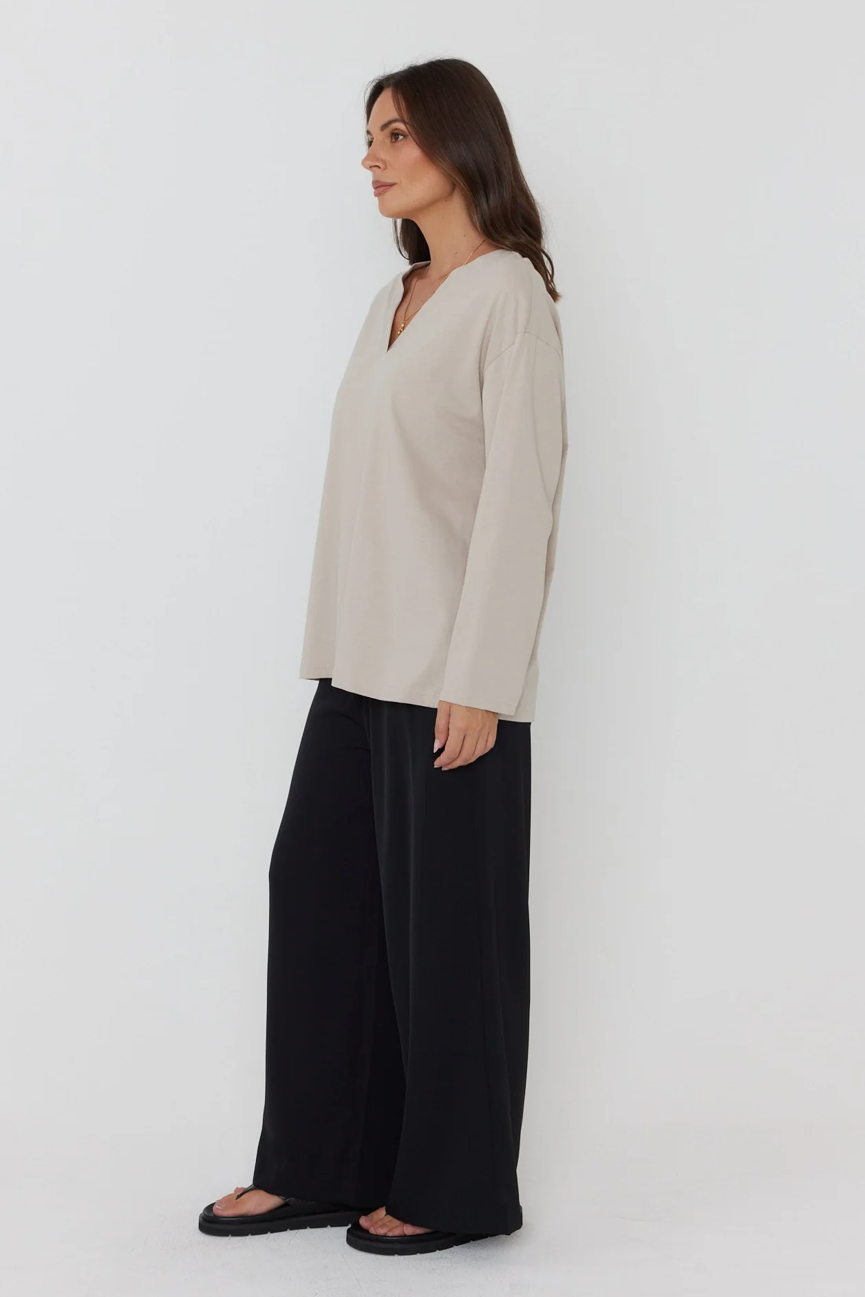 NIX V Long Sleeve Top Stone - Image 8