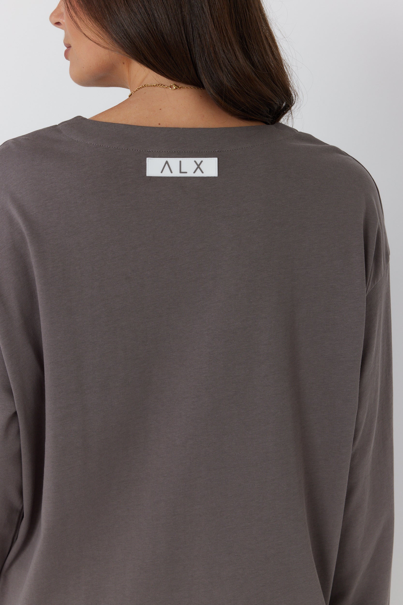 NIX V Long Sleeve Top Taupe Brown - Image 11