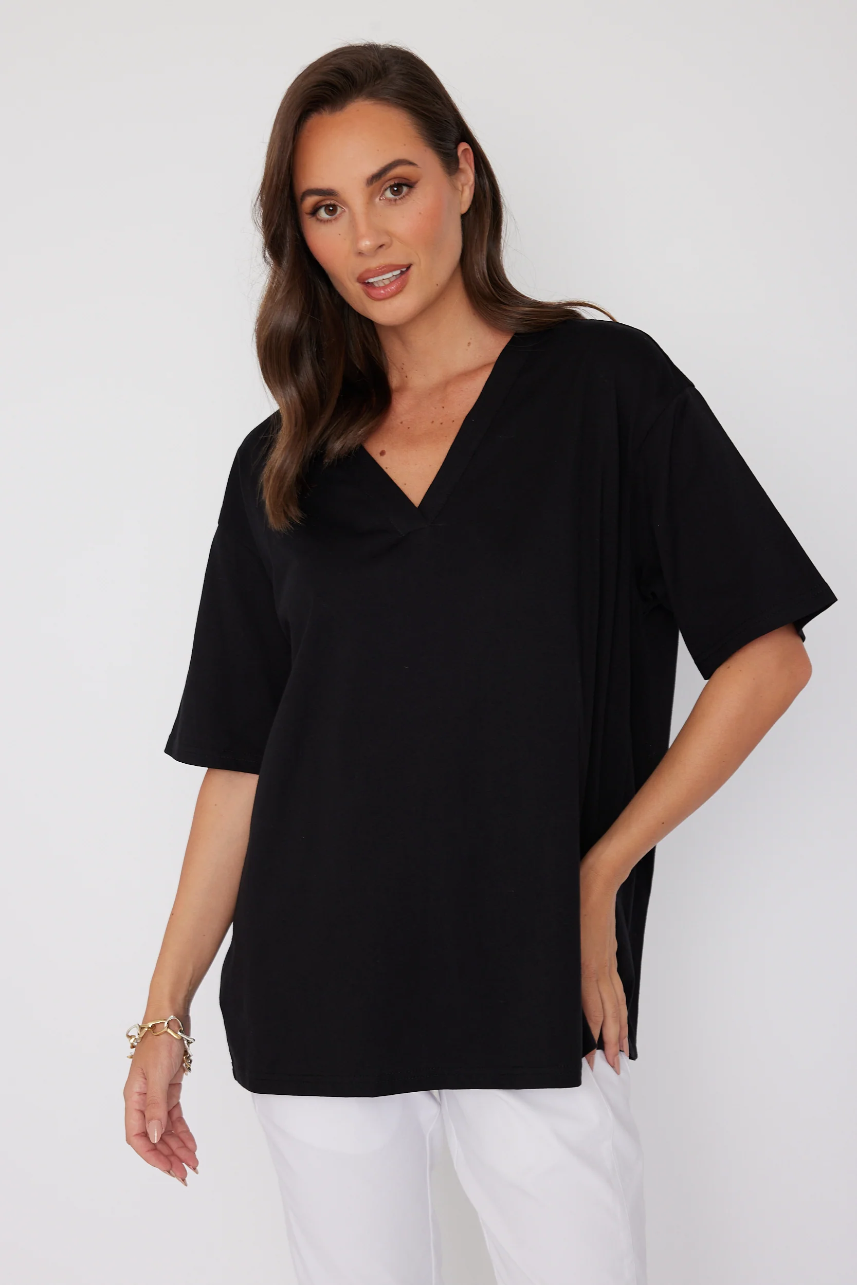 NIX V-Neck T-Shirt Black - Image 6