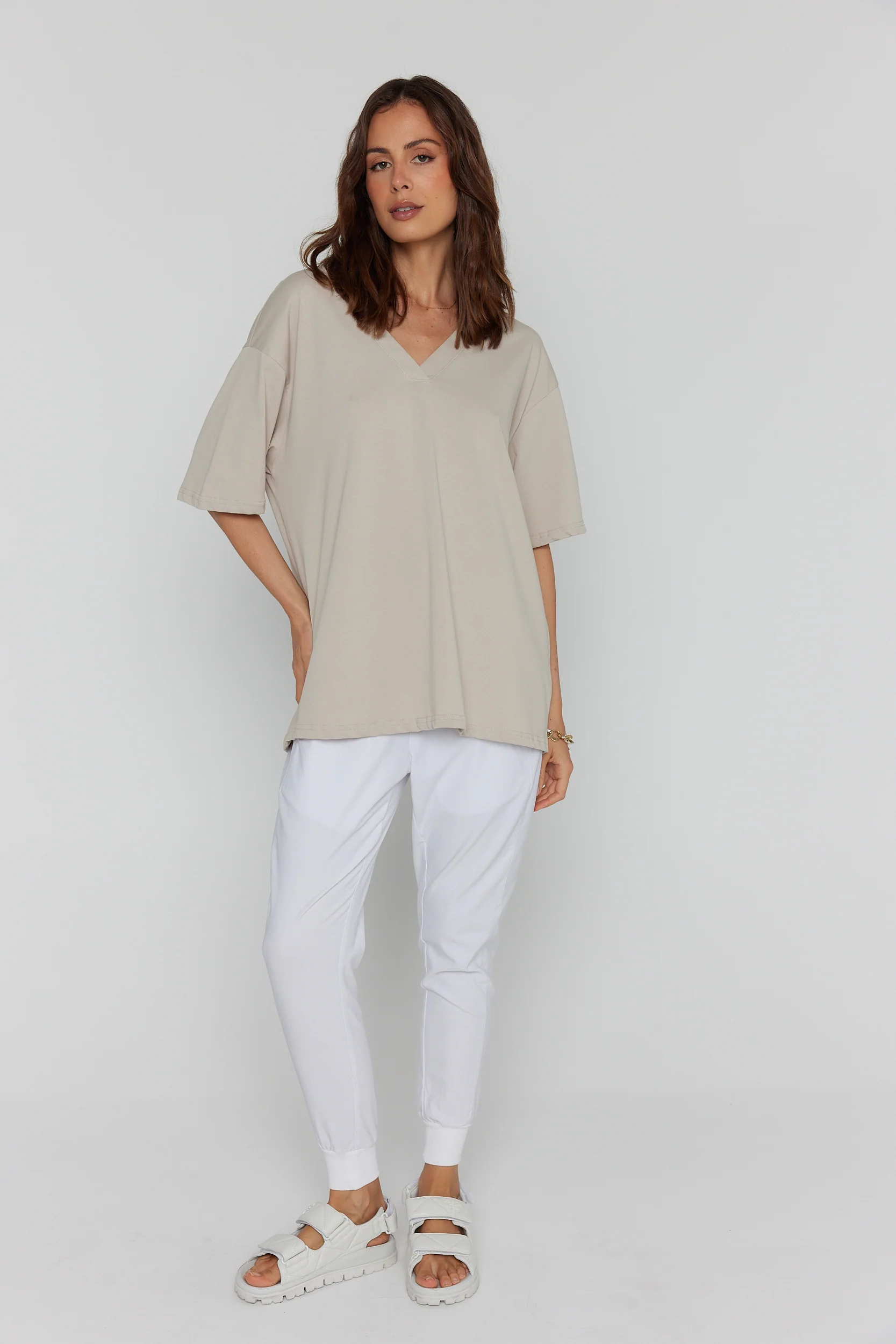 NIX V-Neck T-Shirt Stone - Image 4