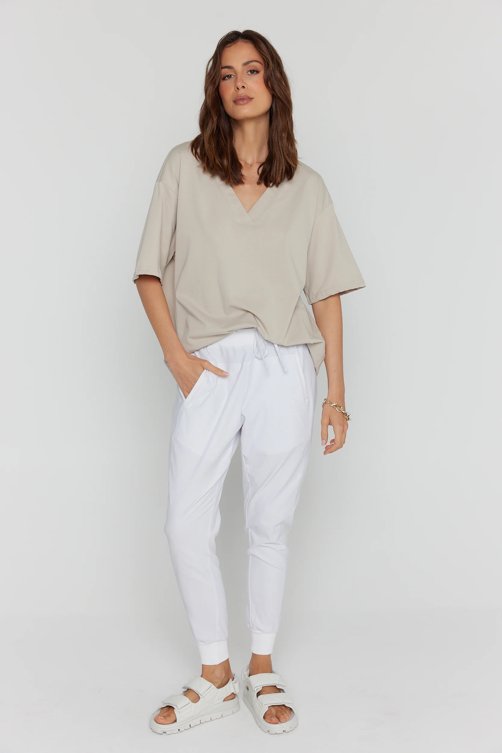 NIX V-Neck T-Shirt Stone - Image 6