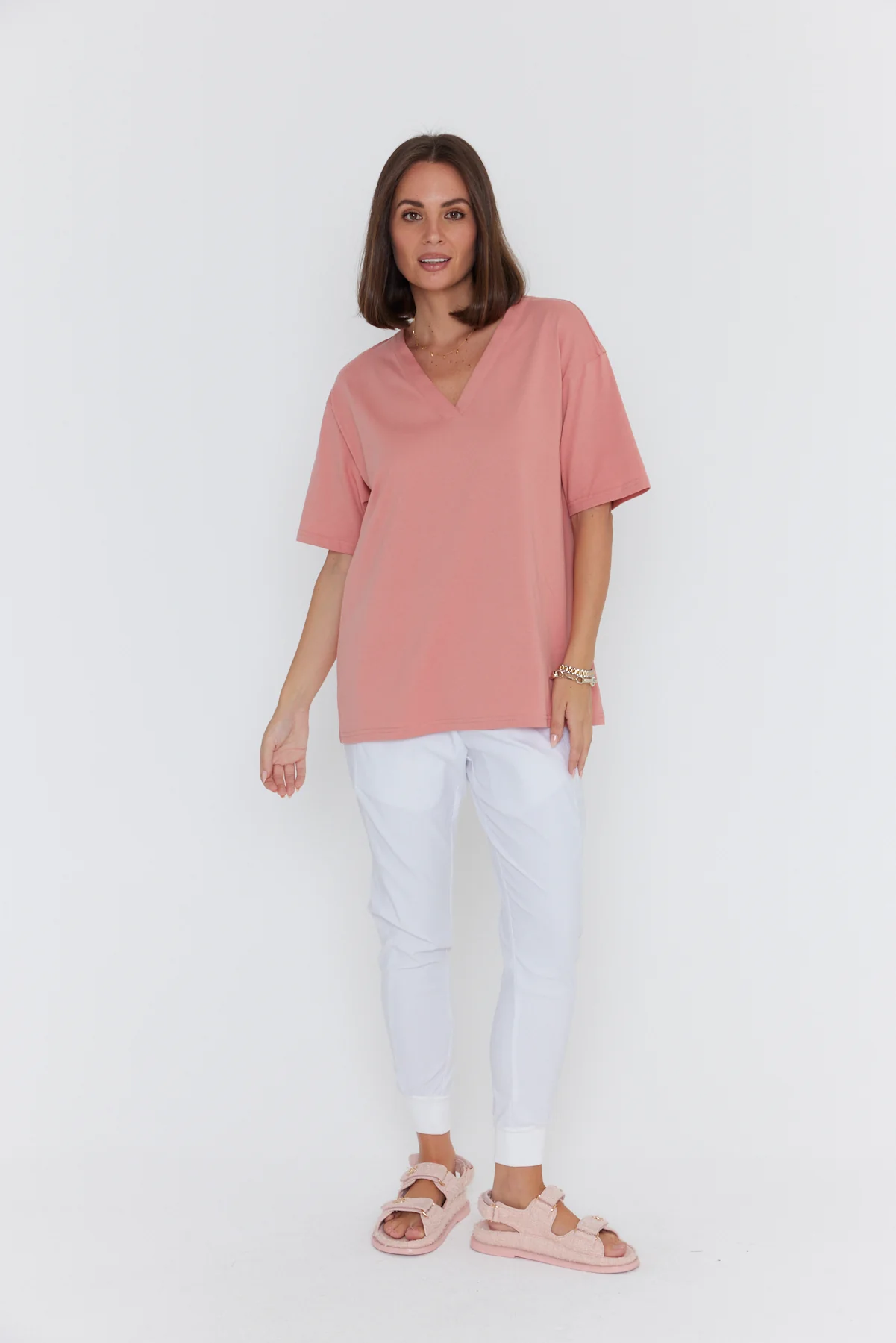 NIX V-Neck T-Shirt Dusty Rose - Image 5