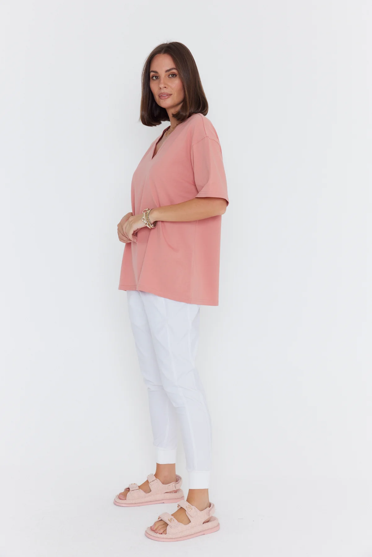 NIX V-Neck T-Shirt Dusty Rose - Image 8