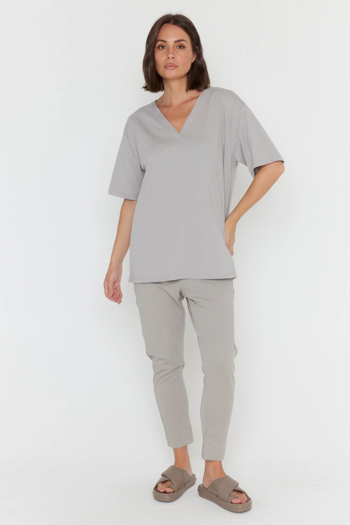 NIX V-Neck T-Shirt Grey - Image 6
