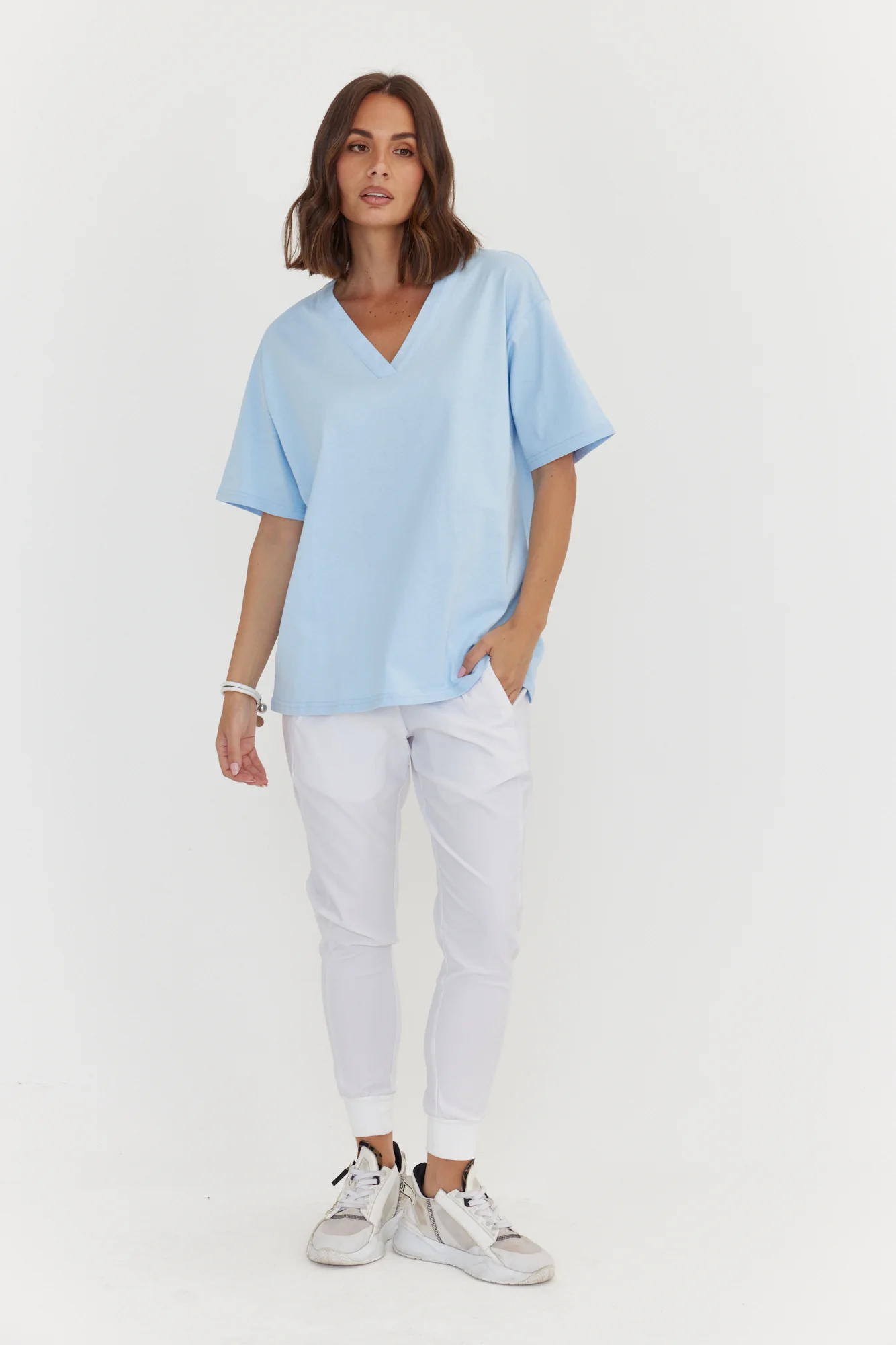 NIX V-Neck T-Shirt Light Blue - Image 8