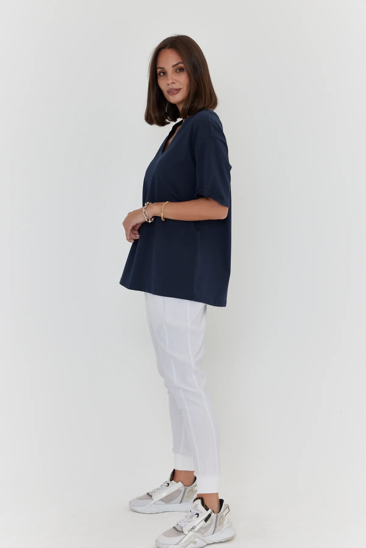 NIX V-Neck T-Shirt Navy - Image 6