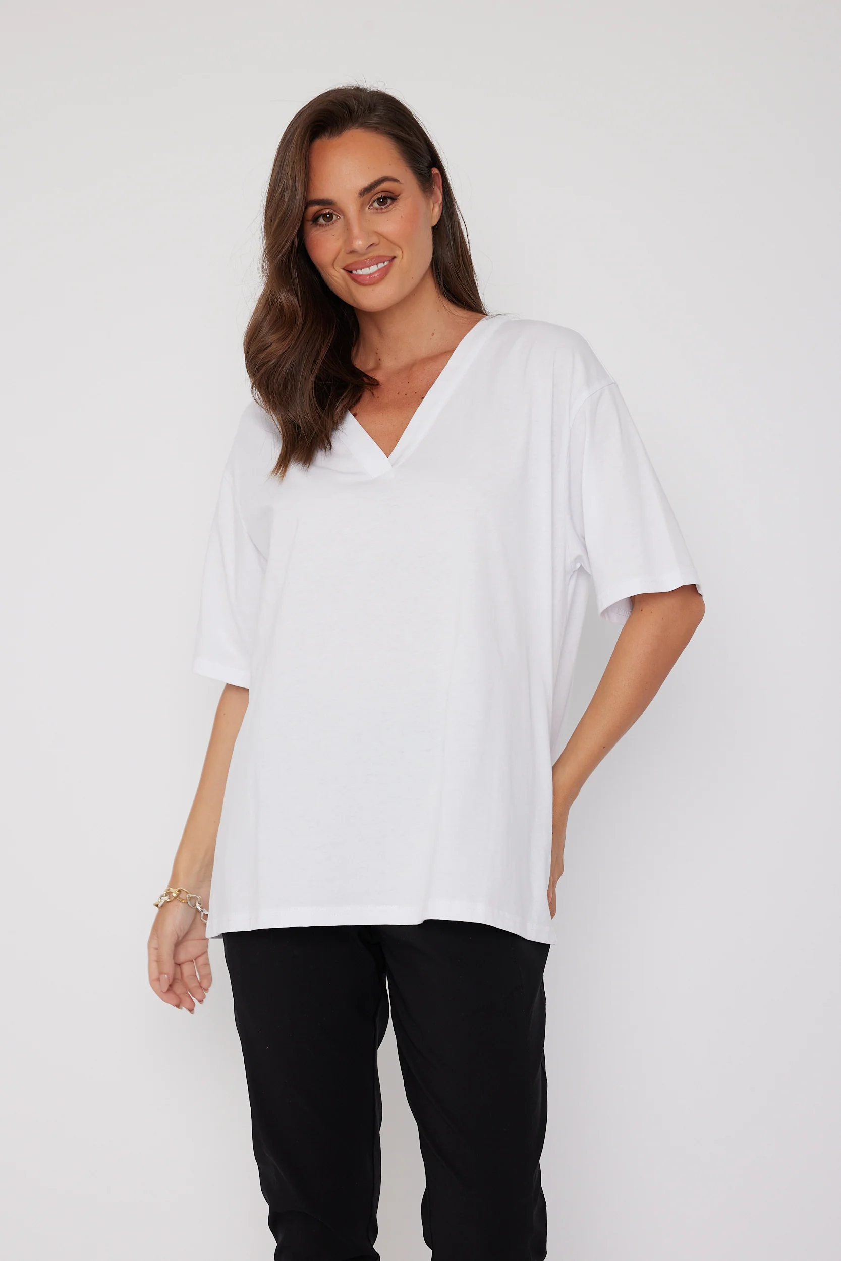 NIX V-Neck T-Shirt White - Image 6