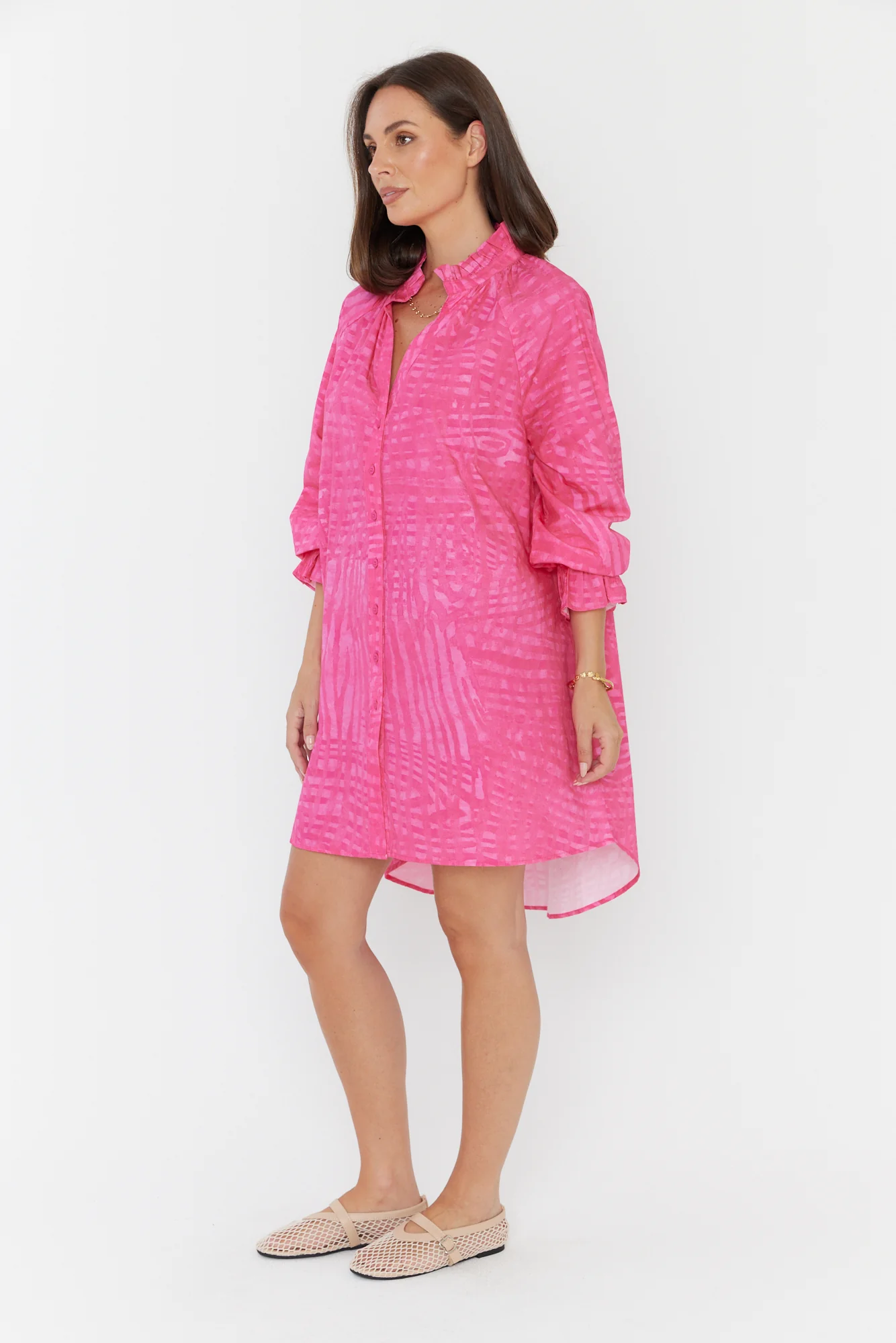 OLLIE Dress Hot Pink Brush Stoke - Image 9