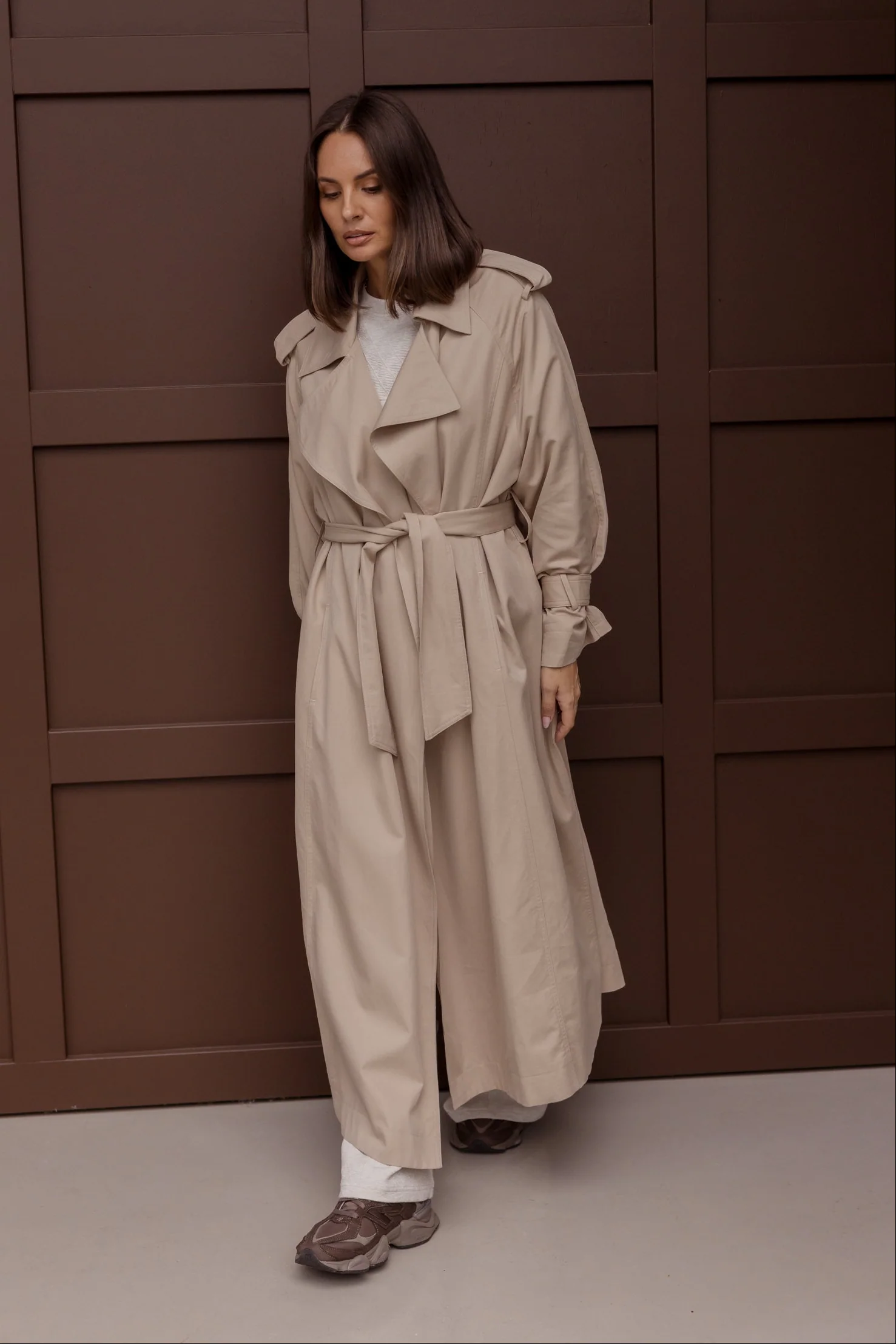 PASCAL Soft Maxi Trench Beige
