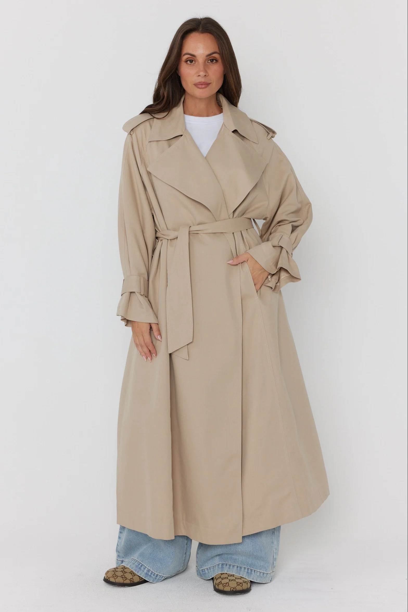 PASCAL Soft Maxi Trench Beige - Image 10