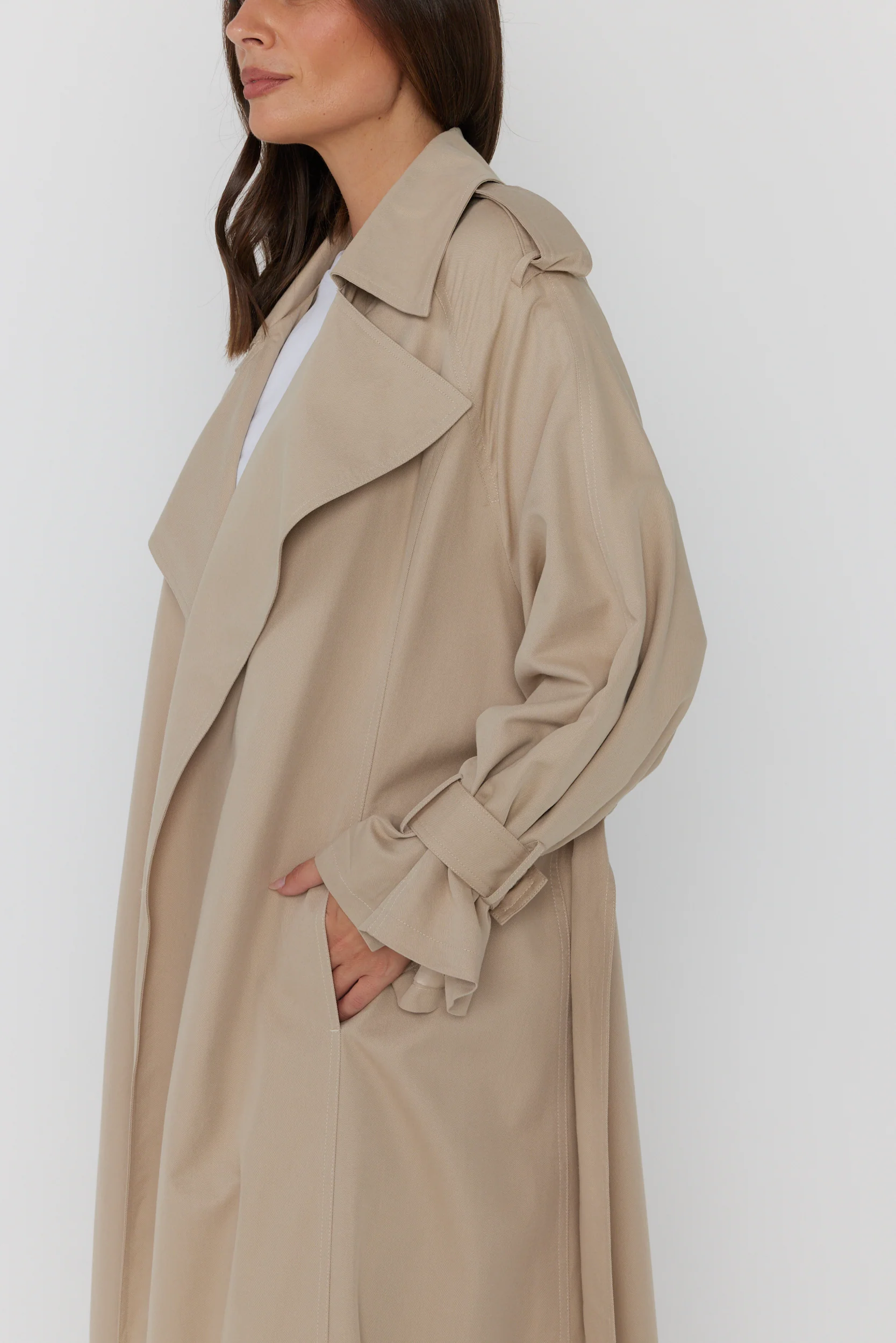 PASCAL Soft Maxi Trench Beige - Image 11
