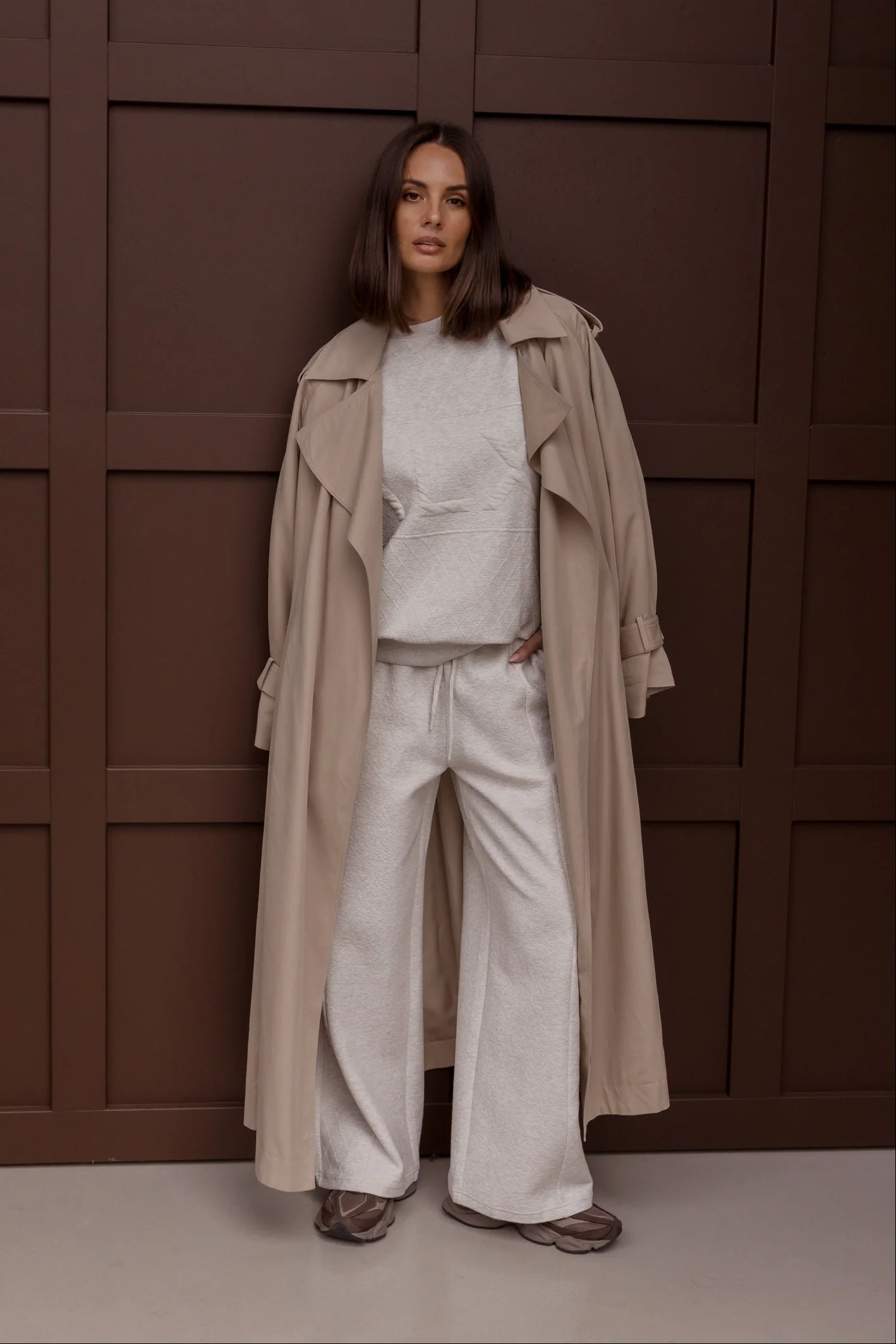 PASCAL Soft Maxi Trench Beige - Image 3