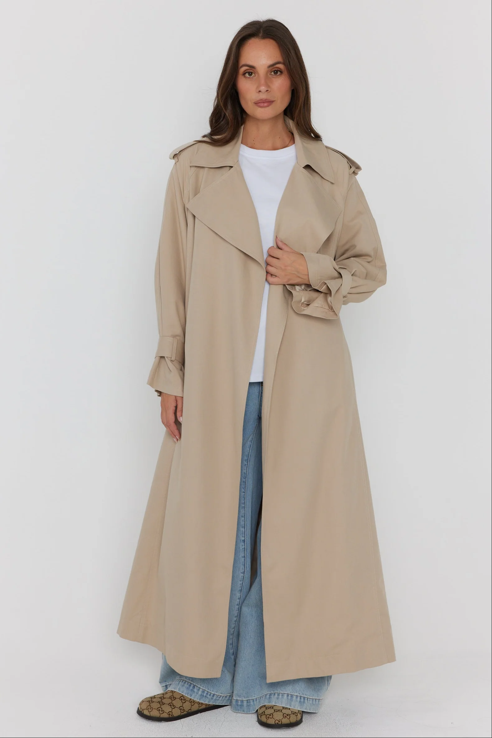 PASCAL Soft Maxi Trench Beige - Image 8