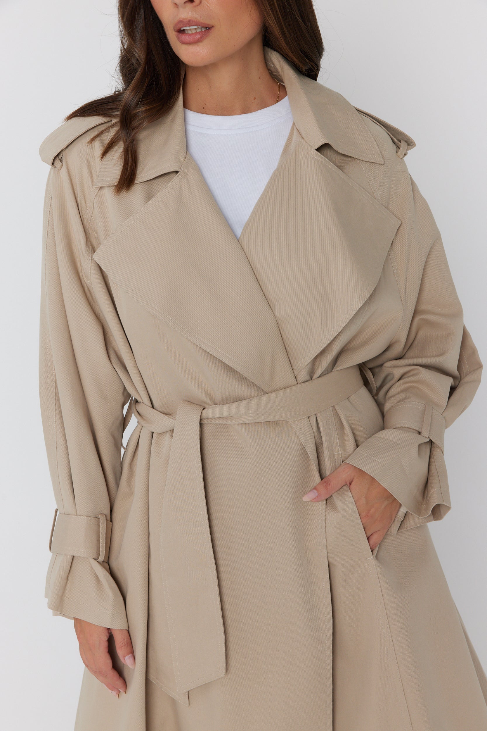 PASCAL Soft Maxi Trench Beige - Image 9
