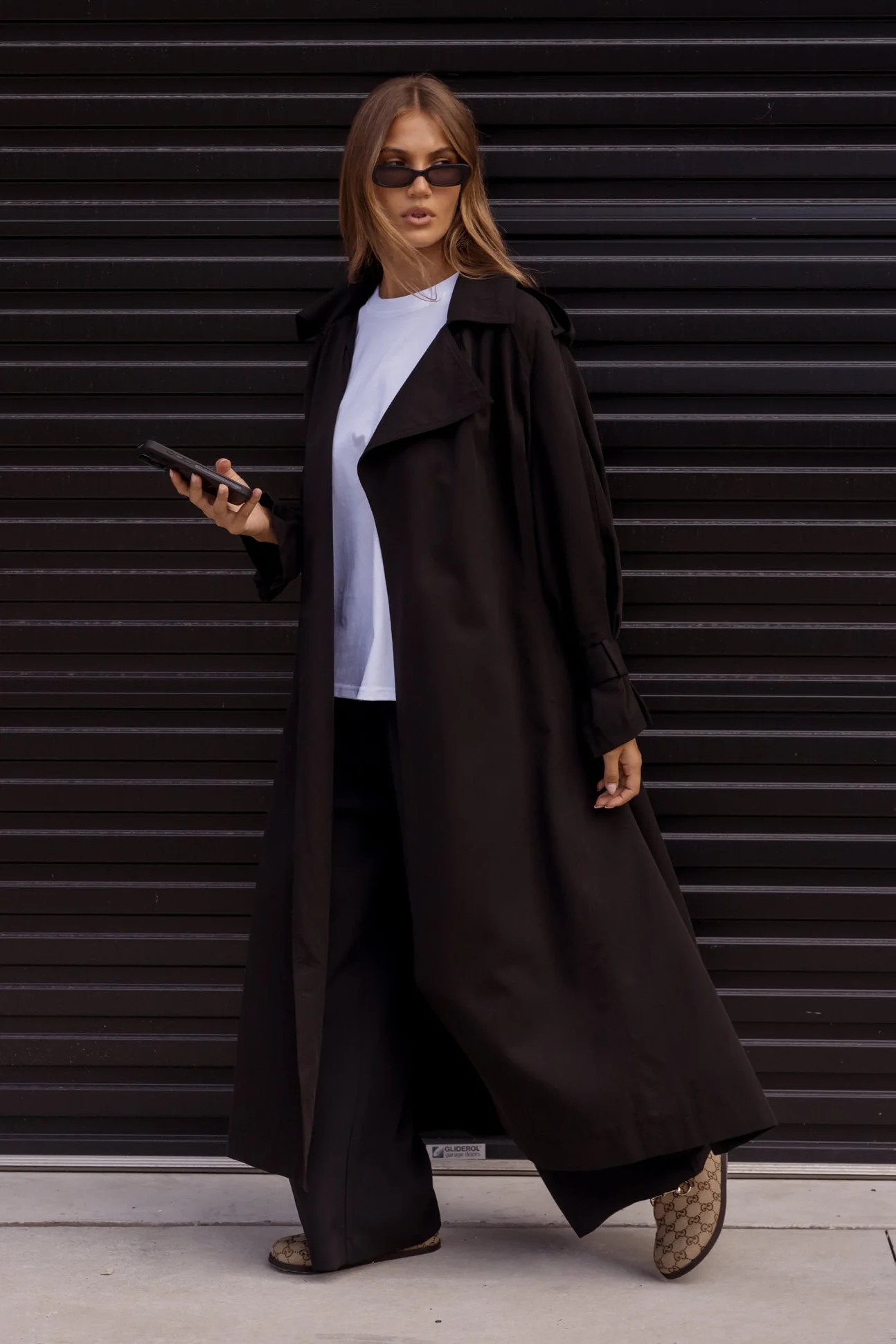 PASCAL Soft Maxi Trench Black