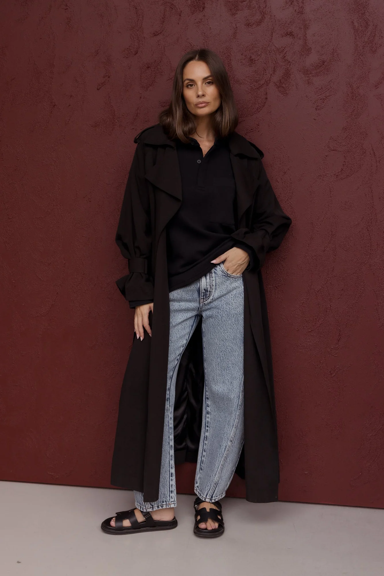 PASCAL Soft Maxi Trench Black - Image 2