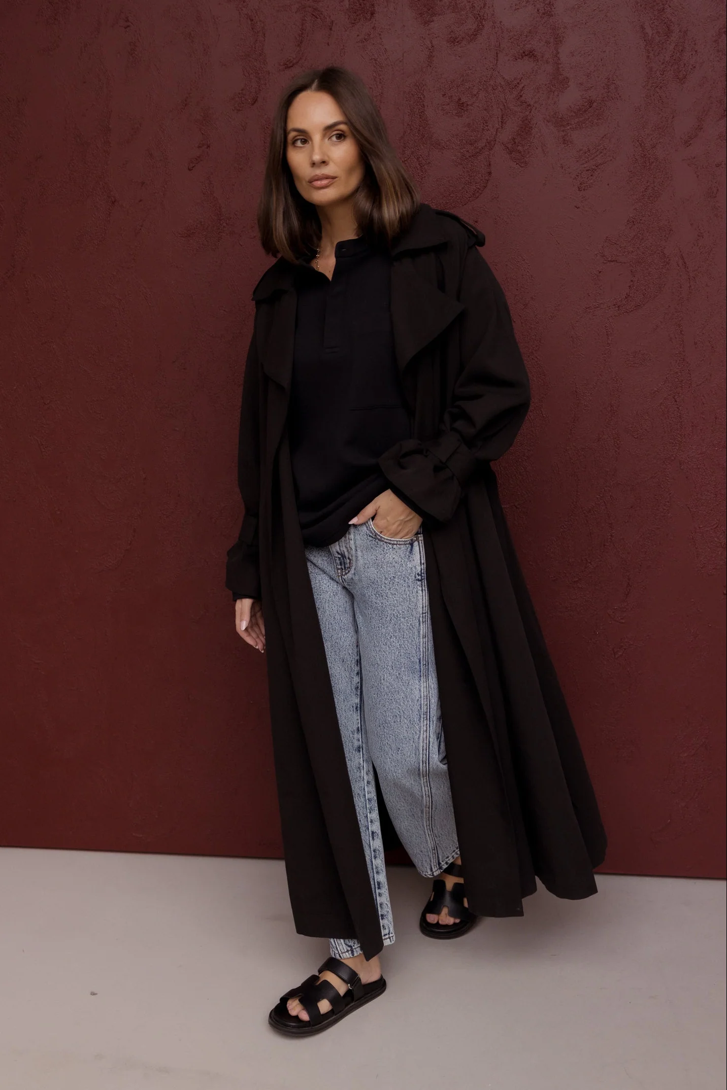 PASCAL Soft Maxi Trench Black - Image 3