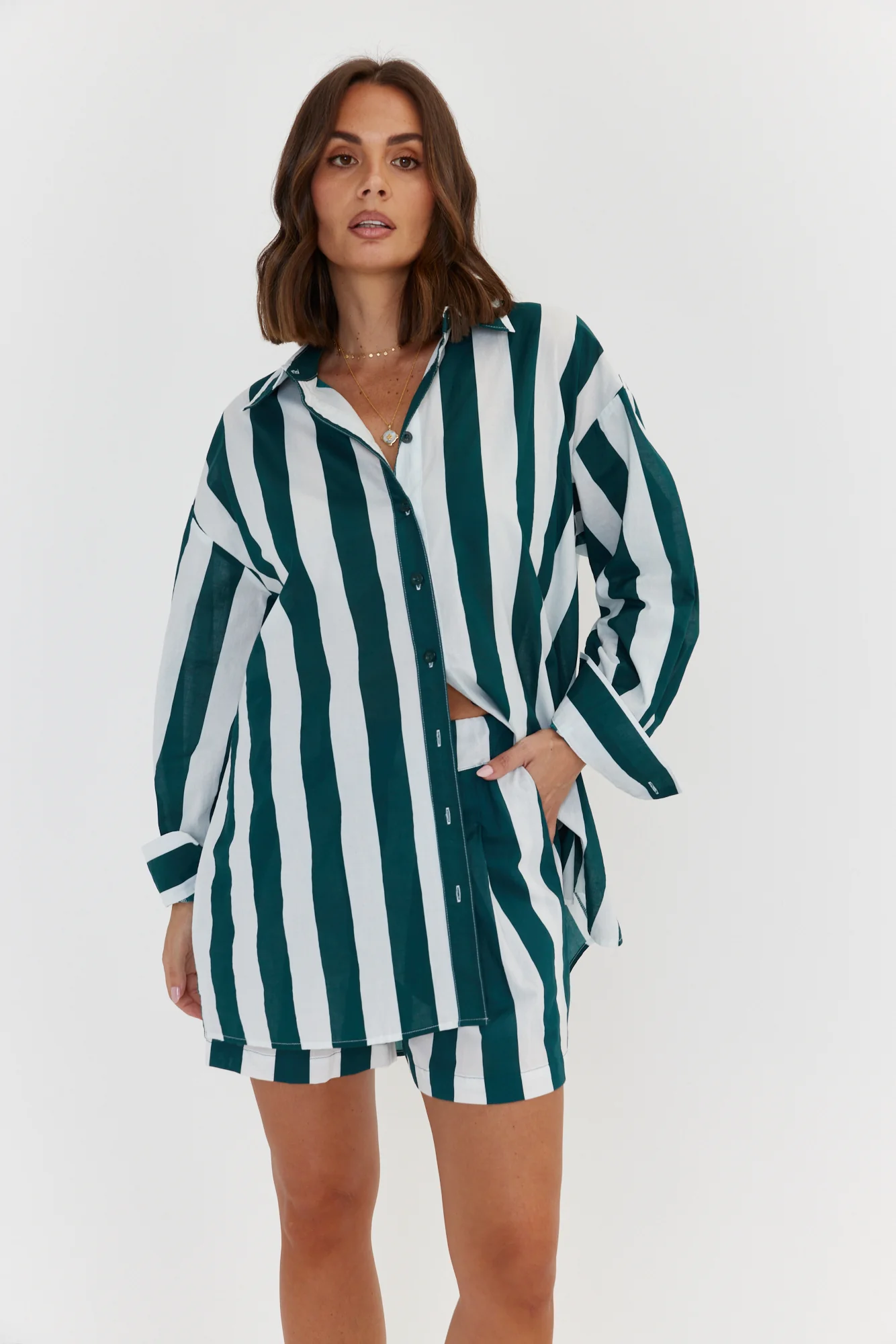 PLUTO Shirt Green Stripe - Image 14