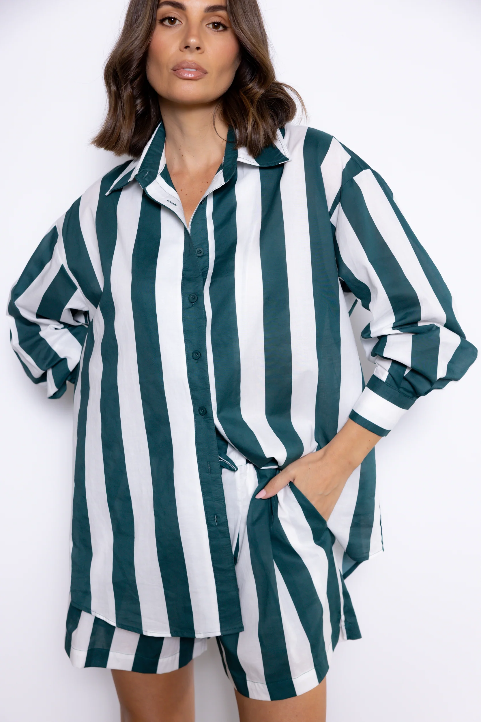 PLUTO Shirt Green Stripe - Image 9