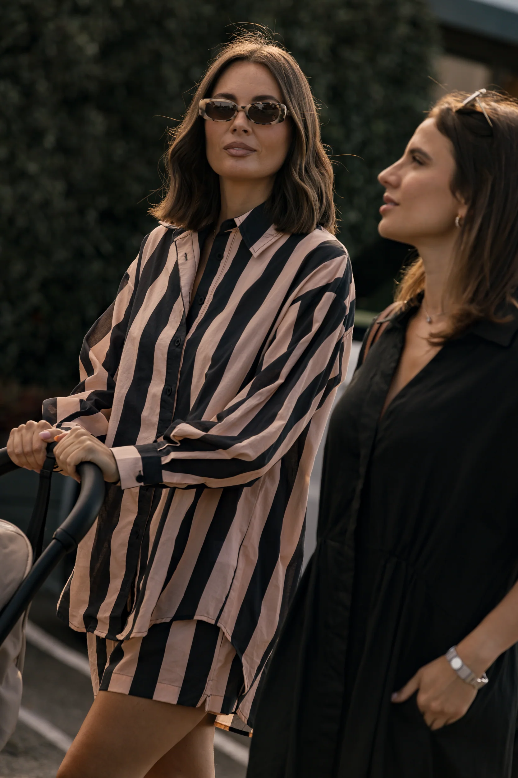 PLUTO Shirt Navy & Peach Stripe - Image 3