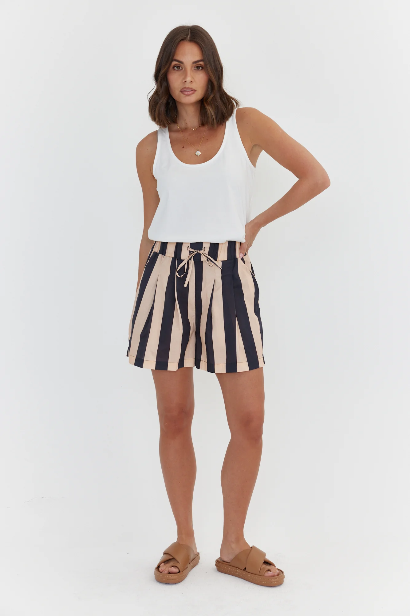 RAZ Shorts Navy & Peach Stripe - Image 5