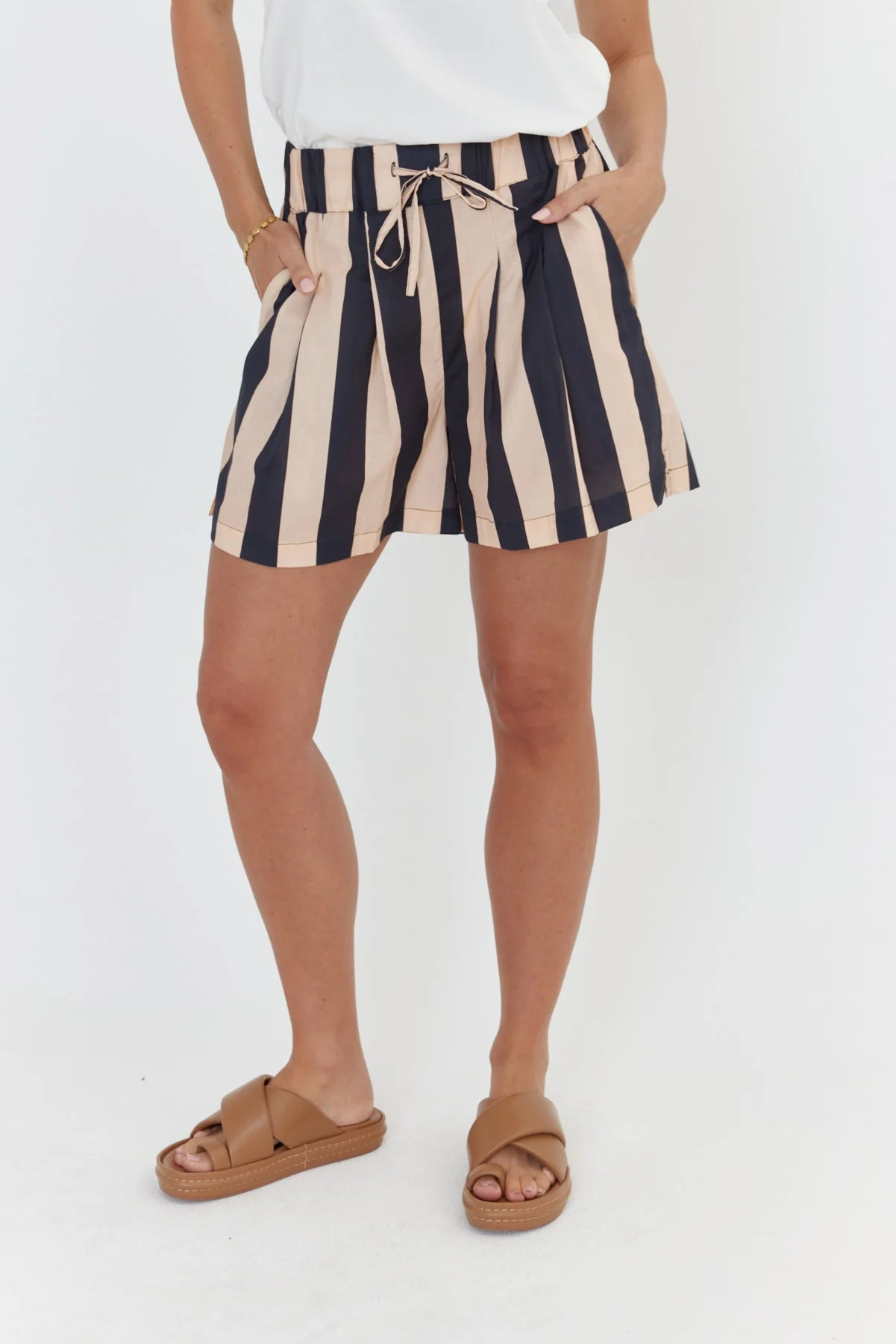 RAZ Shorts Navy & Peach Stripe - Image 7